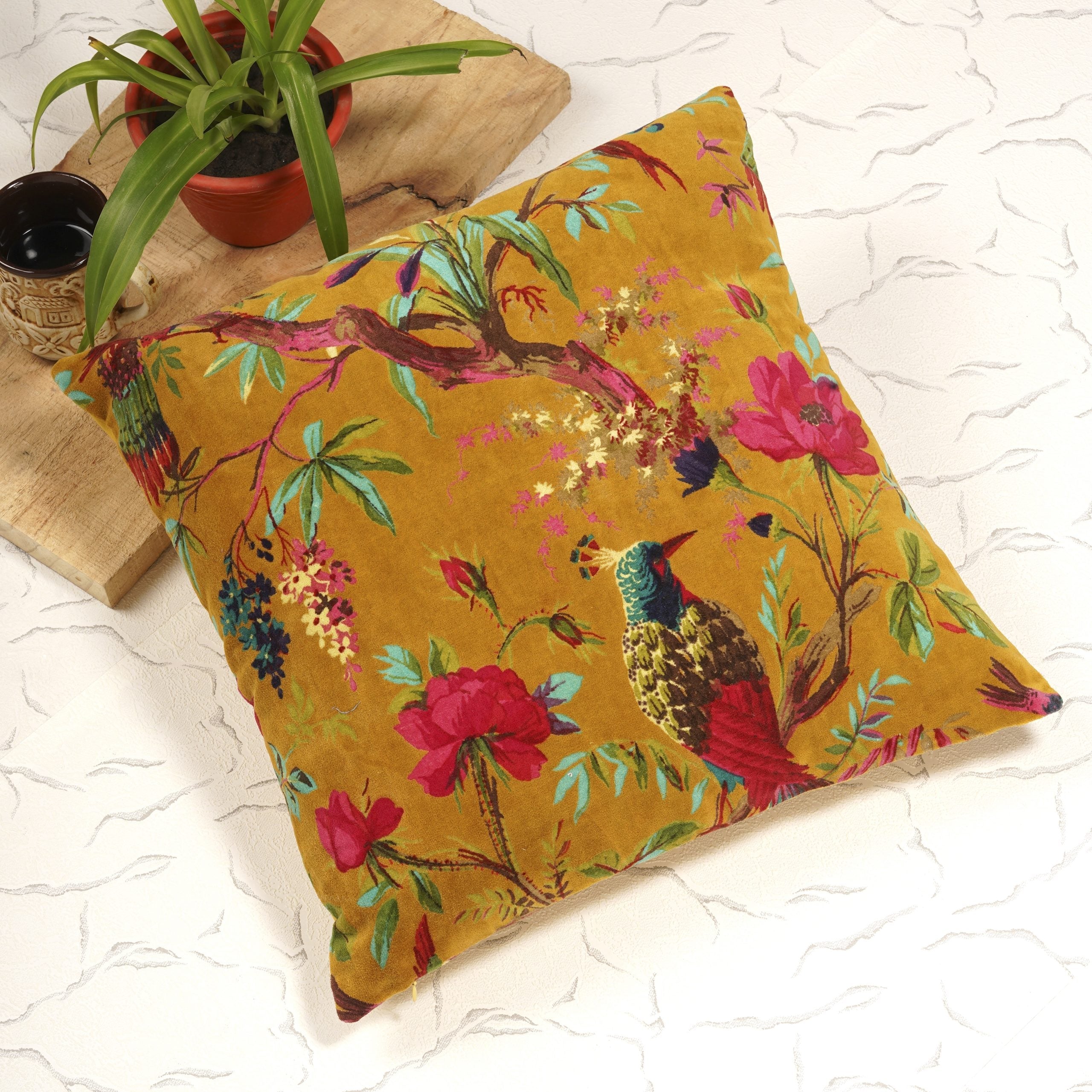 'Paradise Found' Velvet Cushion Cover - Chic Accent