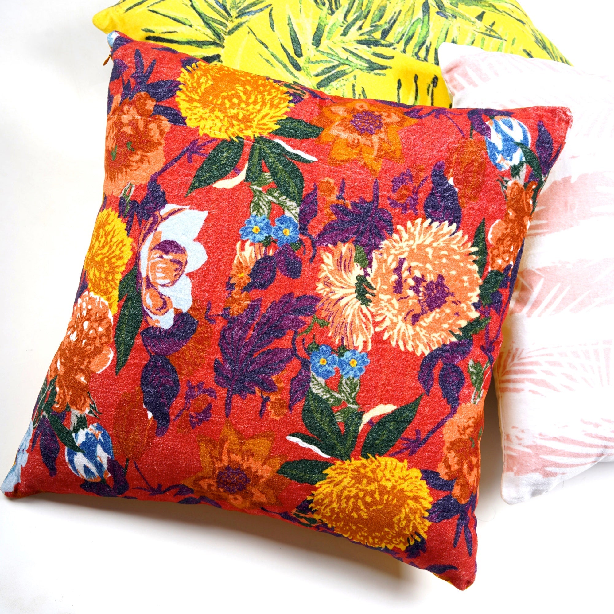 Decadent Florals - Cotton Velvet Cushion Cover