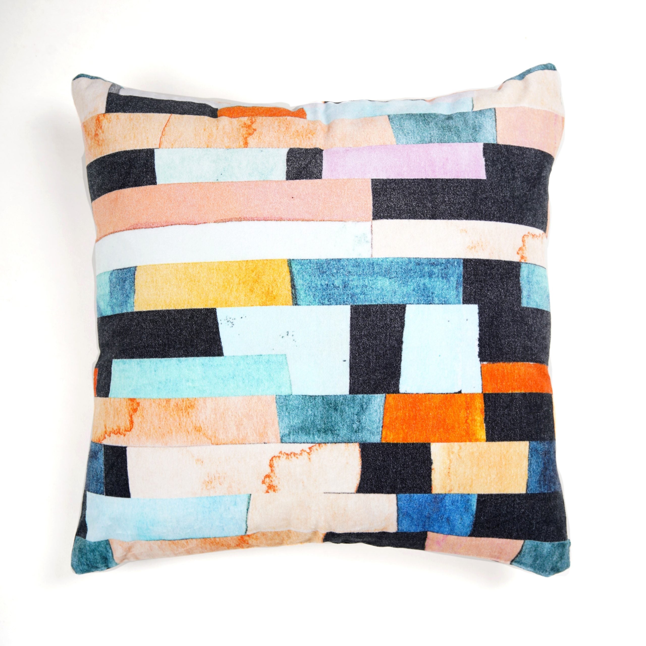 Colourful Collage - Cotton Velvet Cushion Cover