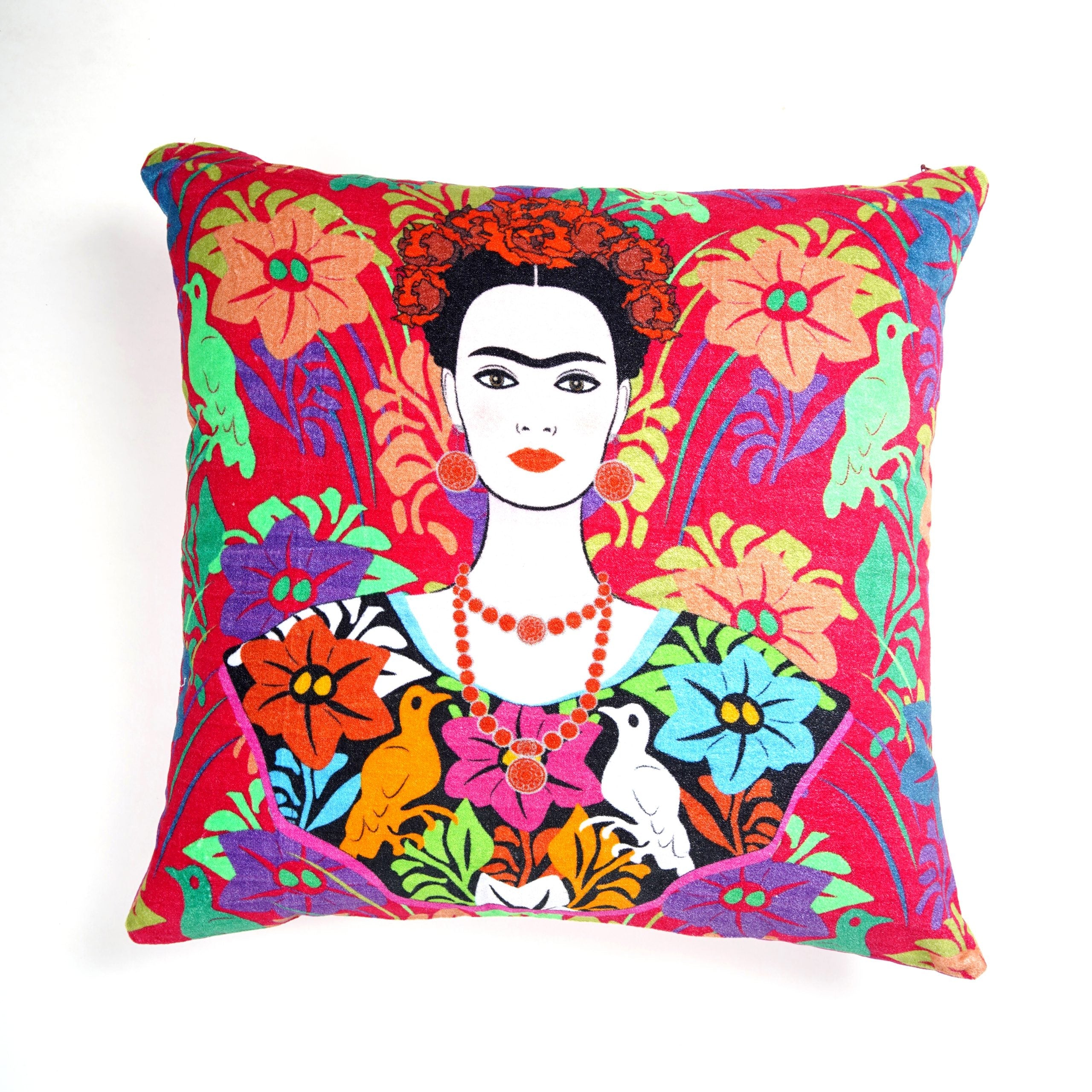 Frida’s Vibrance - Cotton Velvet Cushion Cover