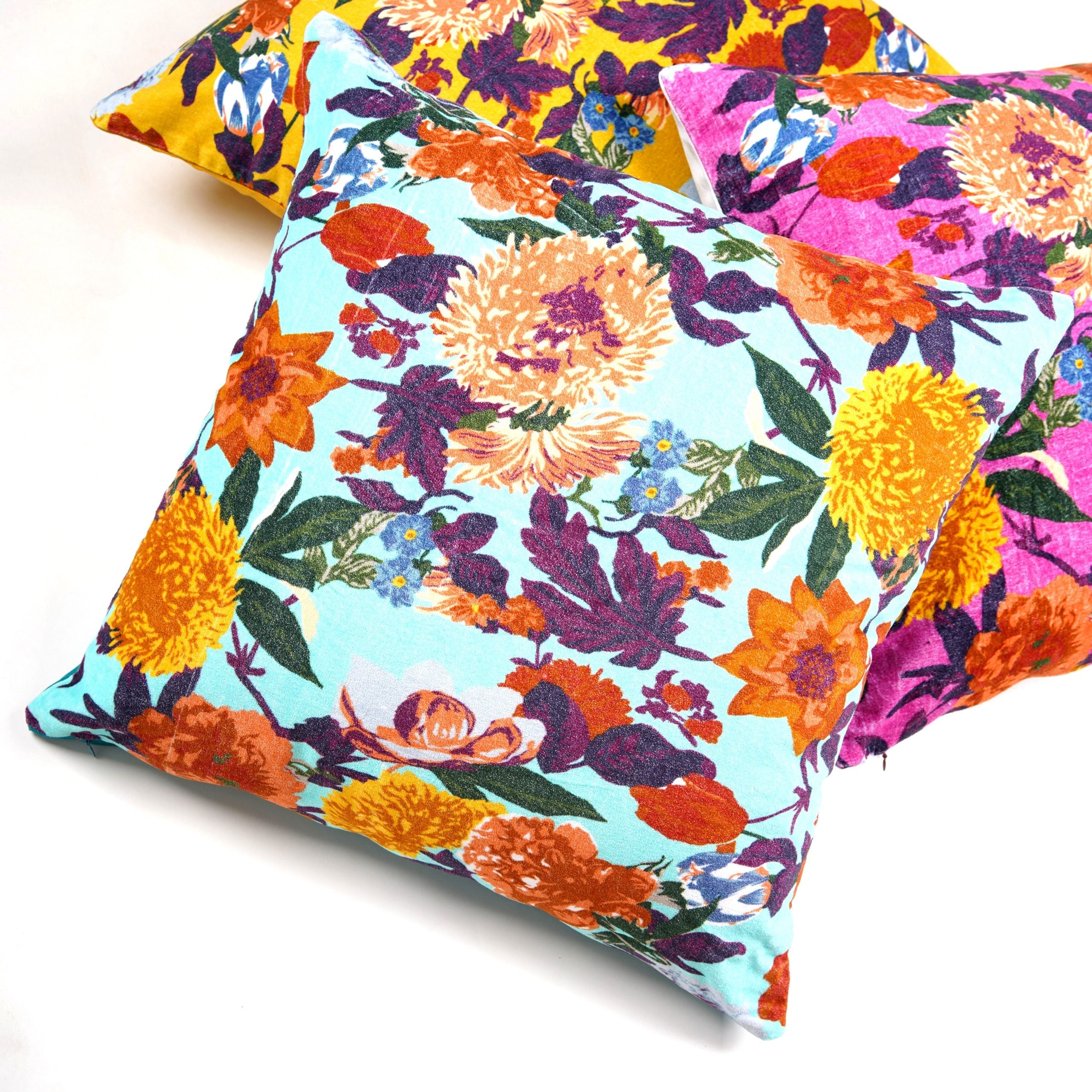 Paradise Petals - Cotton Velvet Cushion Cover