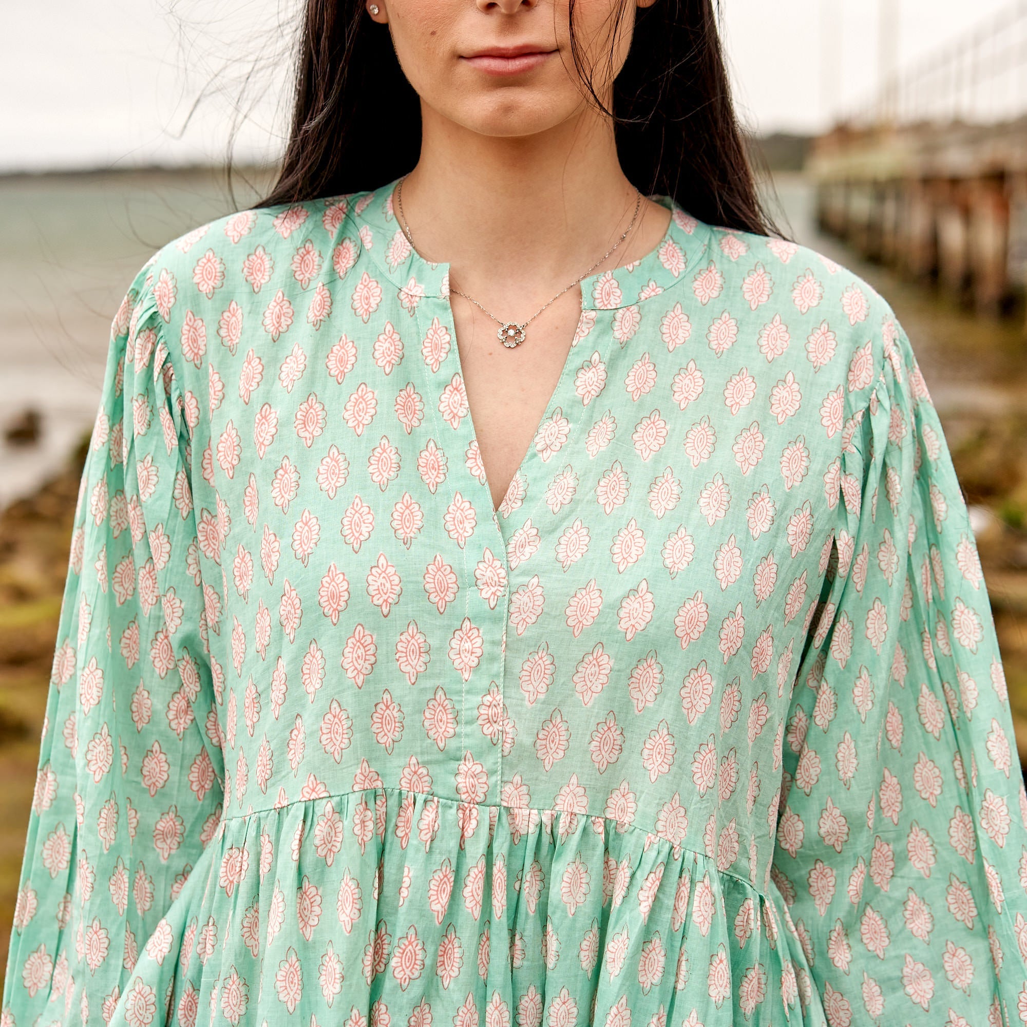 Mint Melange Cotton Maxi Dress | Fresh Look