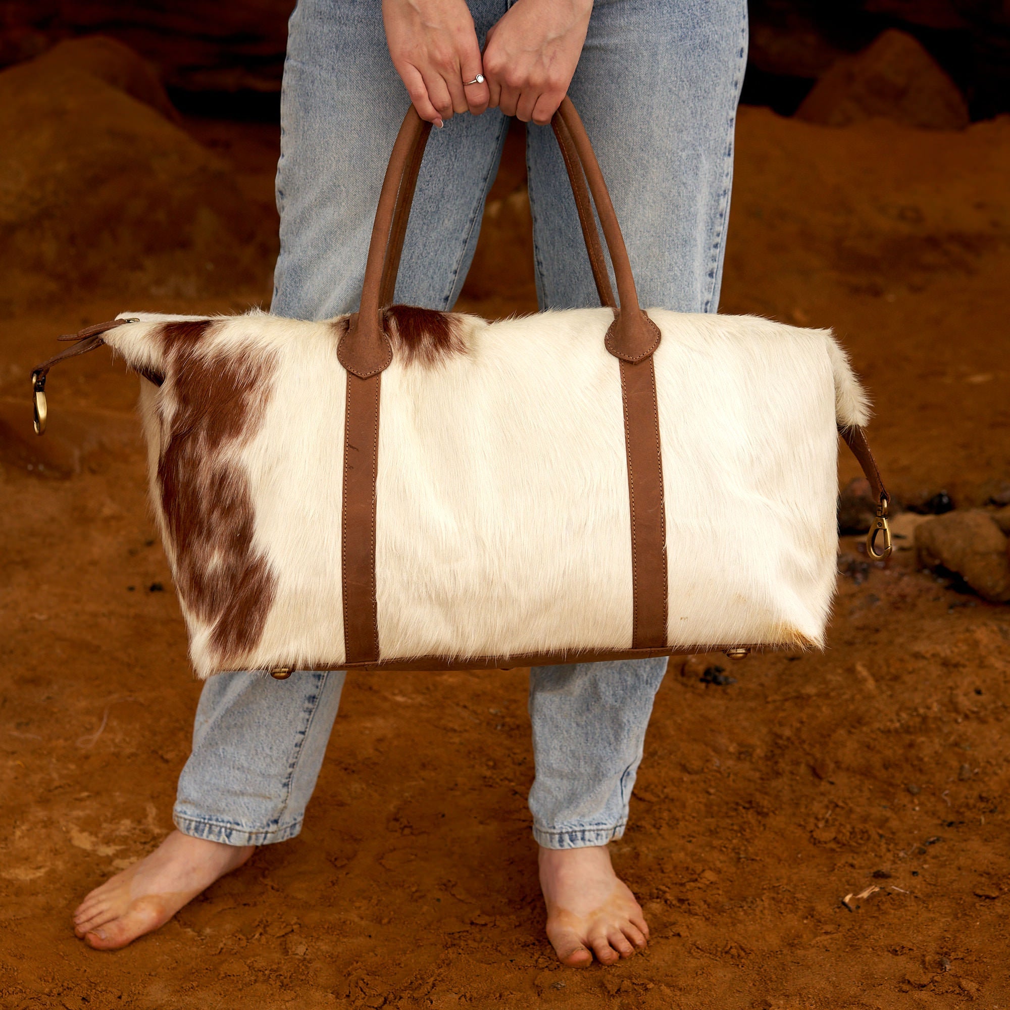 Original Cowhide Leather Duffel Bag | Classic Travel Bag