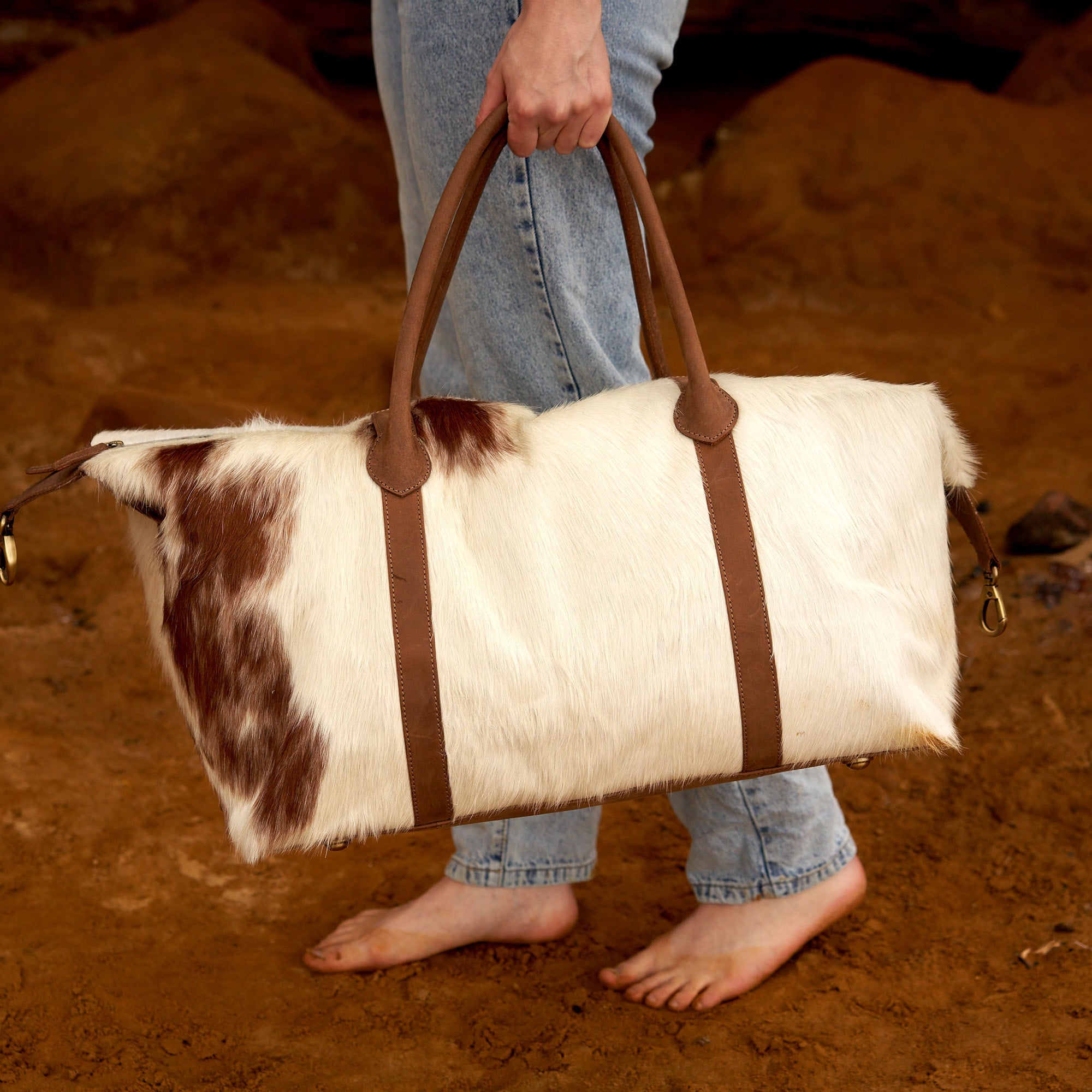 Original Cowhide Leather Duffel Bag | Classic Travel Bag