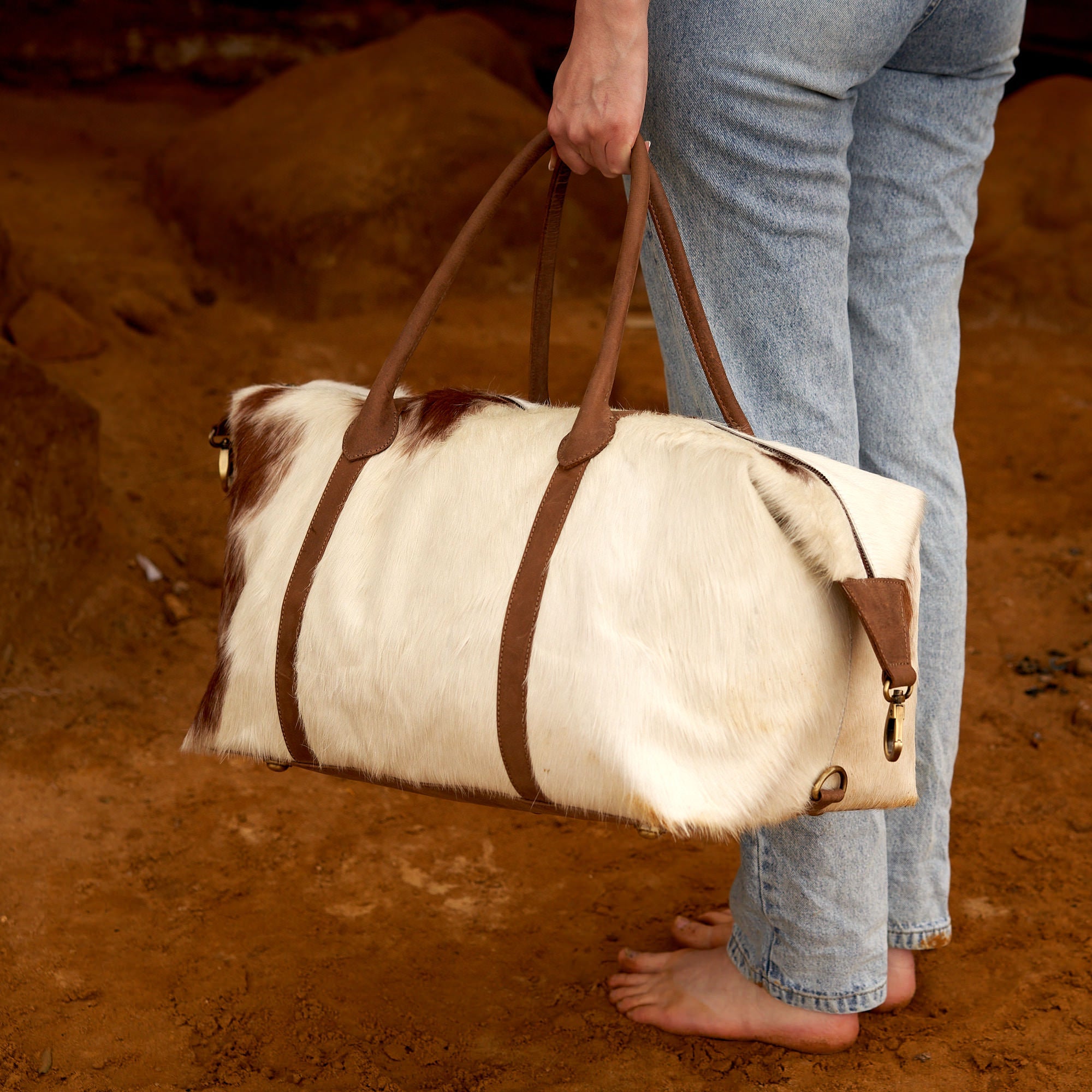 Original Cowhide Leather Duffel Bag | Classic Travel Bag