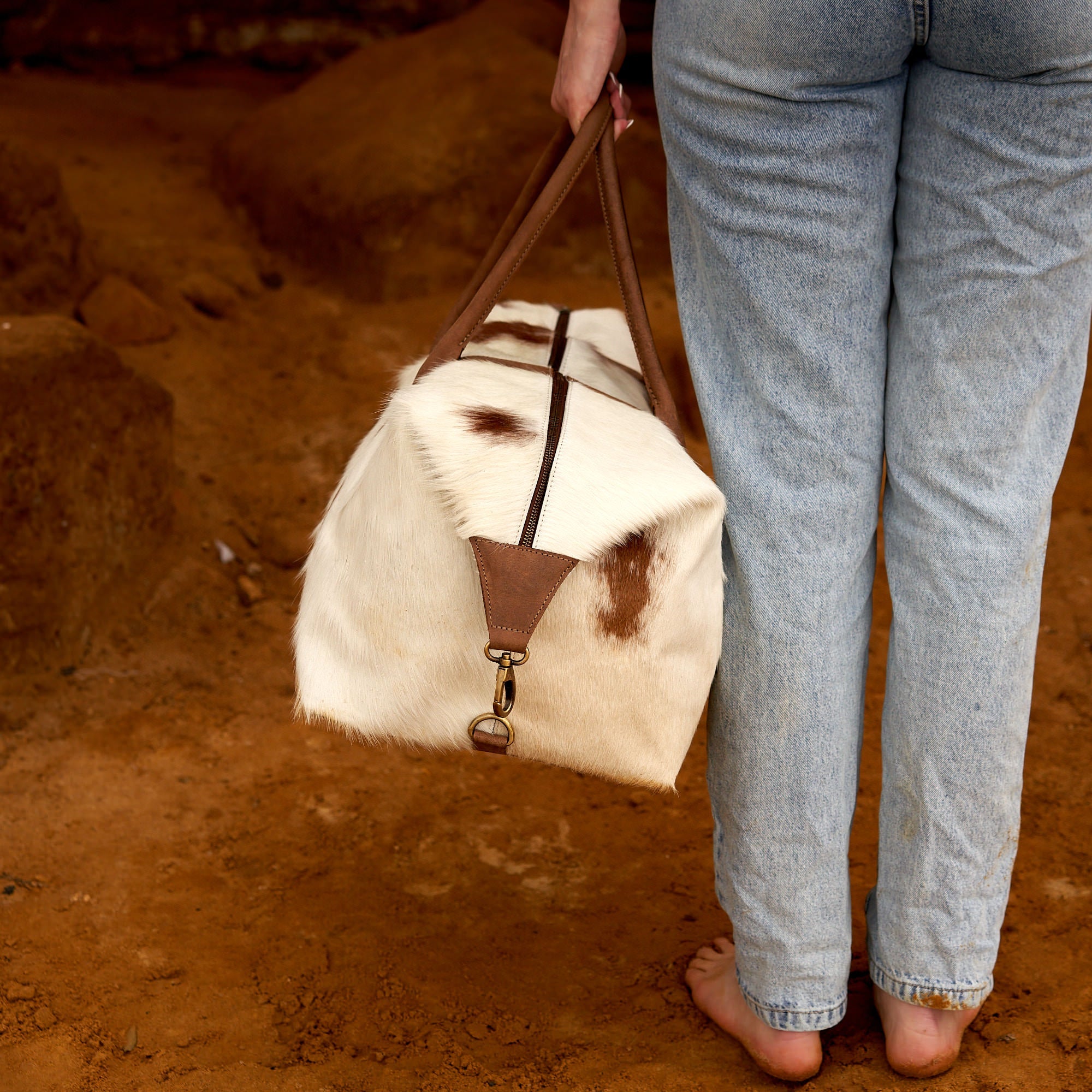 Original Cowhide Leather Duffel Bag | Classic Travel Bag