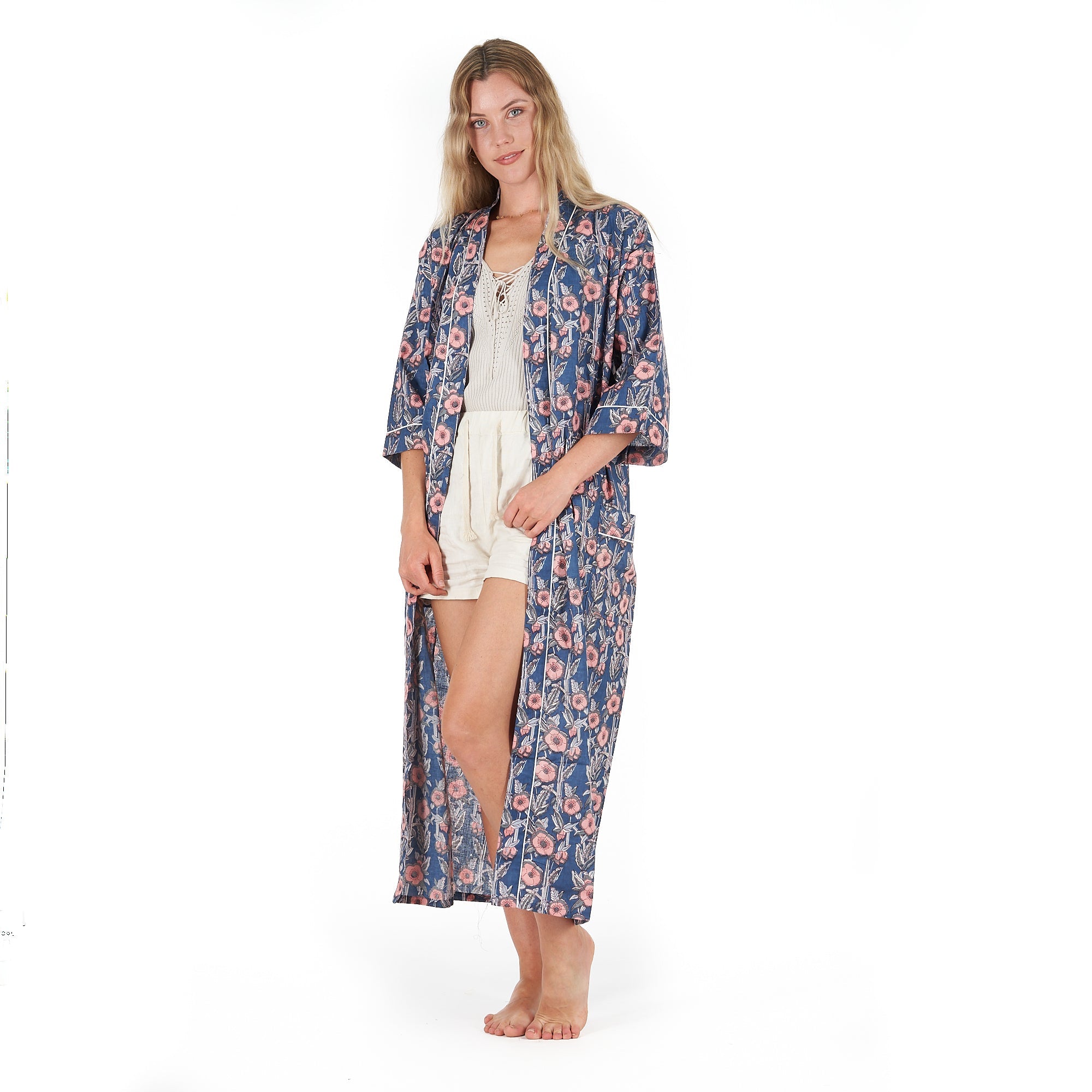 R & R Chic Cotton Kimono Robe