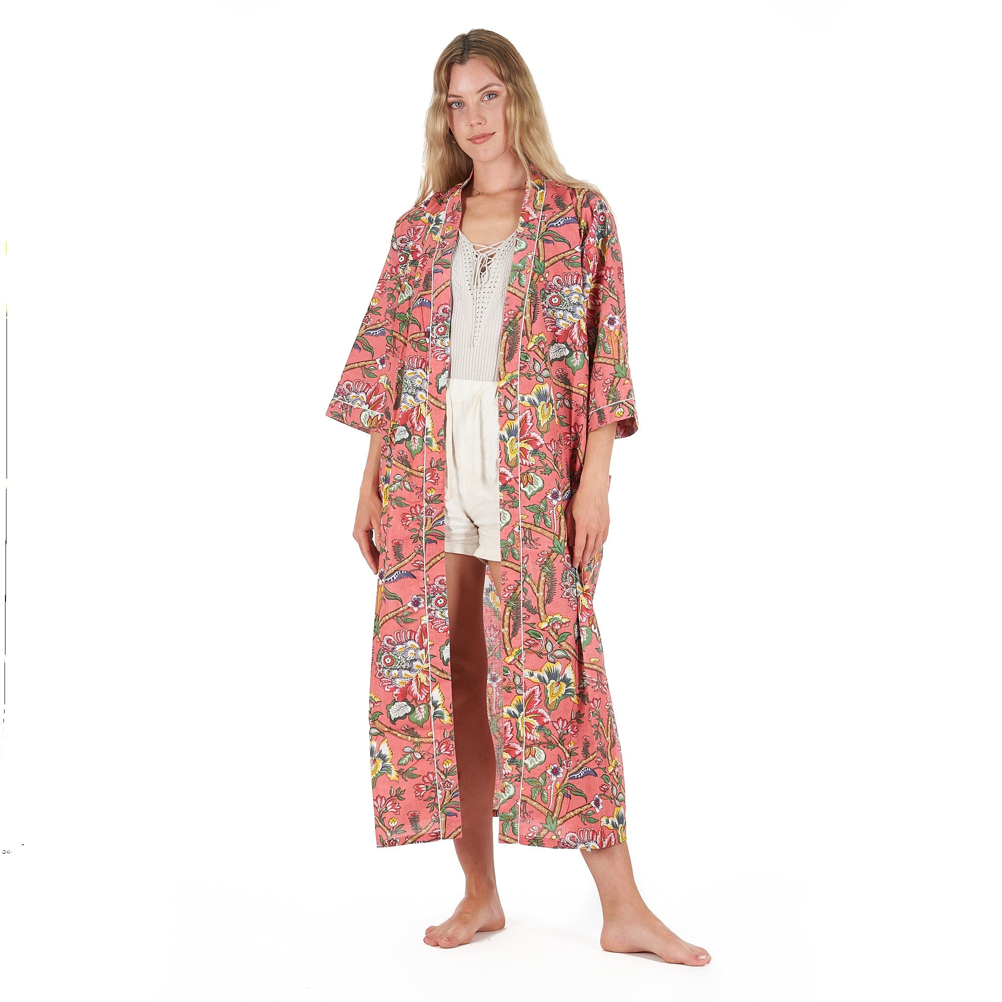 Floral Splendour Cotton Kimono Robe