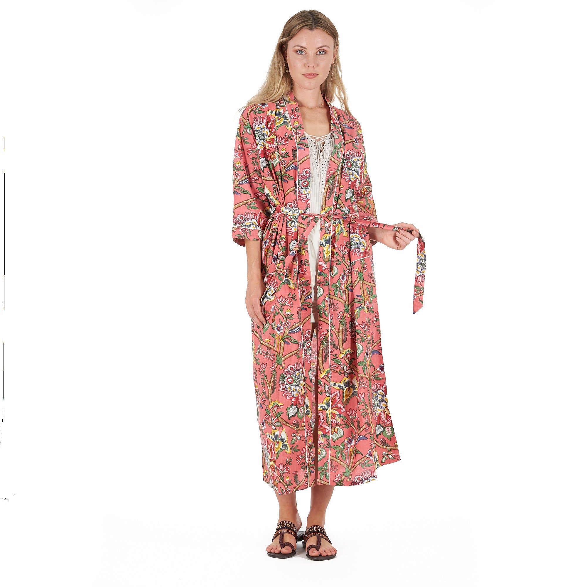 Floral Splendour Cotton Kimono Robe