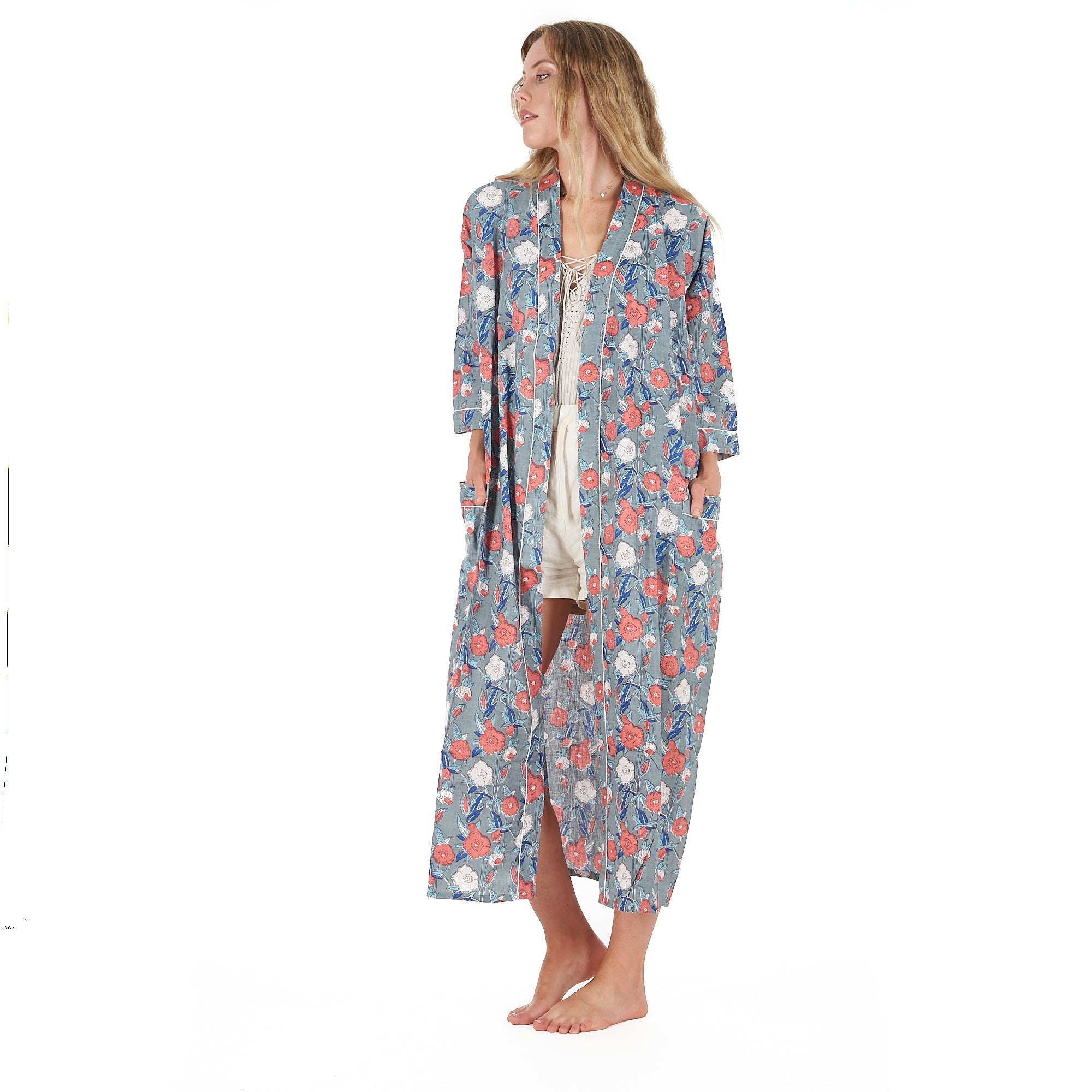 Rosy Petal Bliss Valentine's Kimono Robe