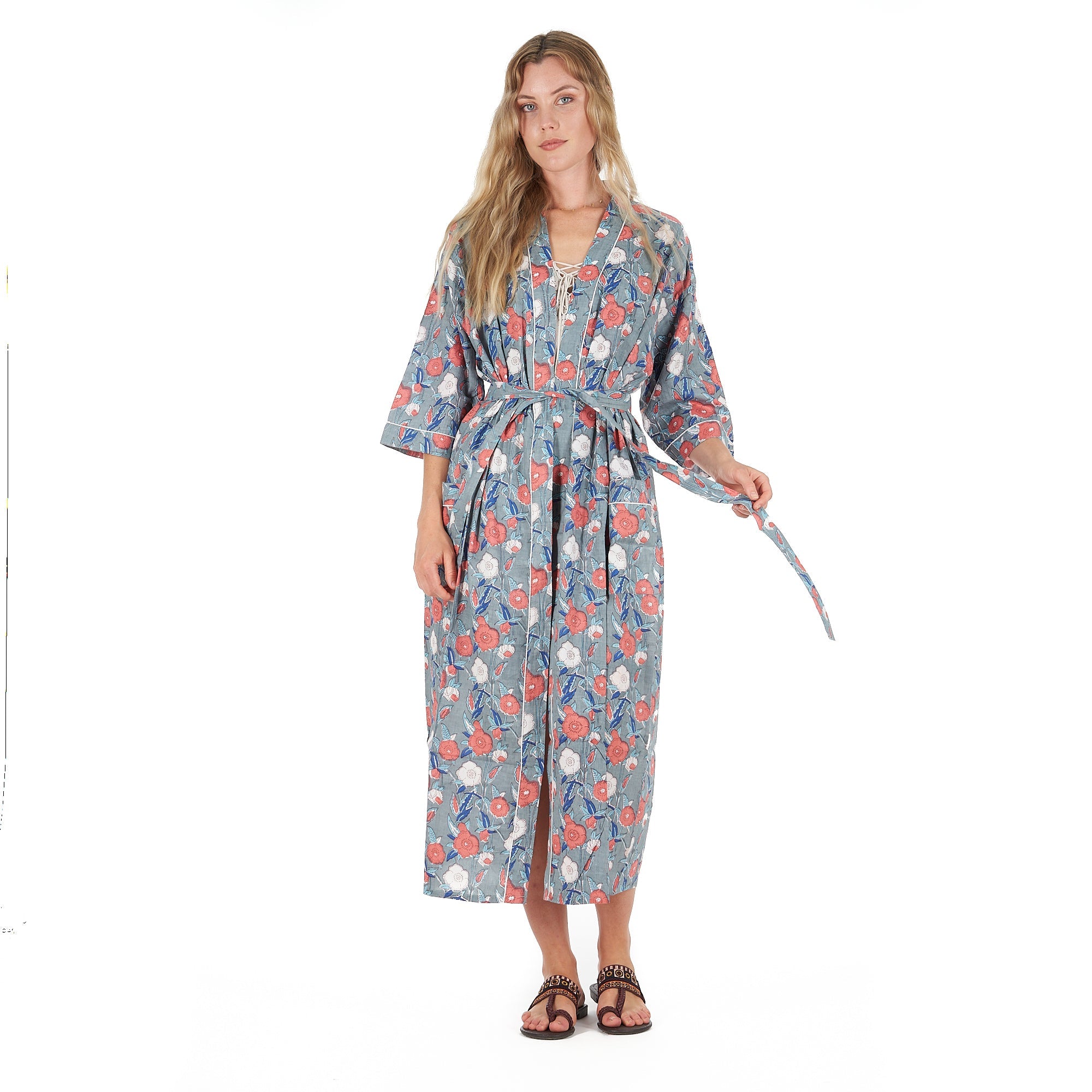 Rosy Petal Bliss Valentine's Kimono Robe