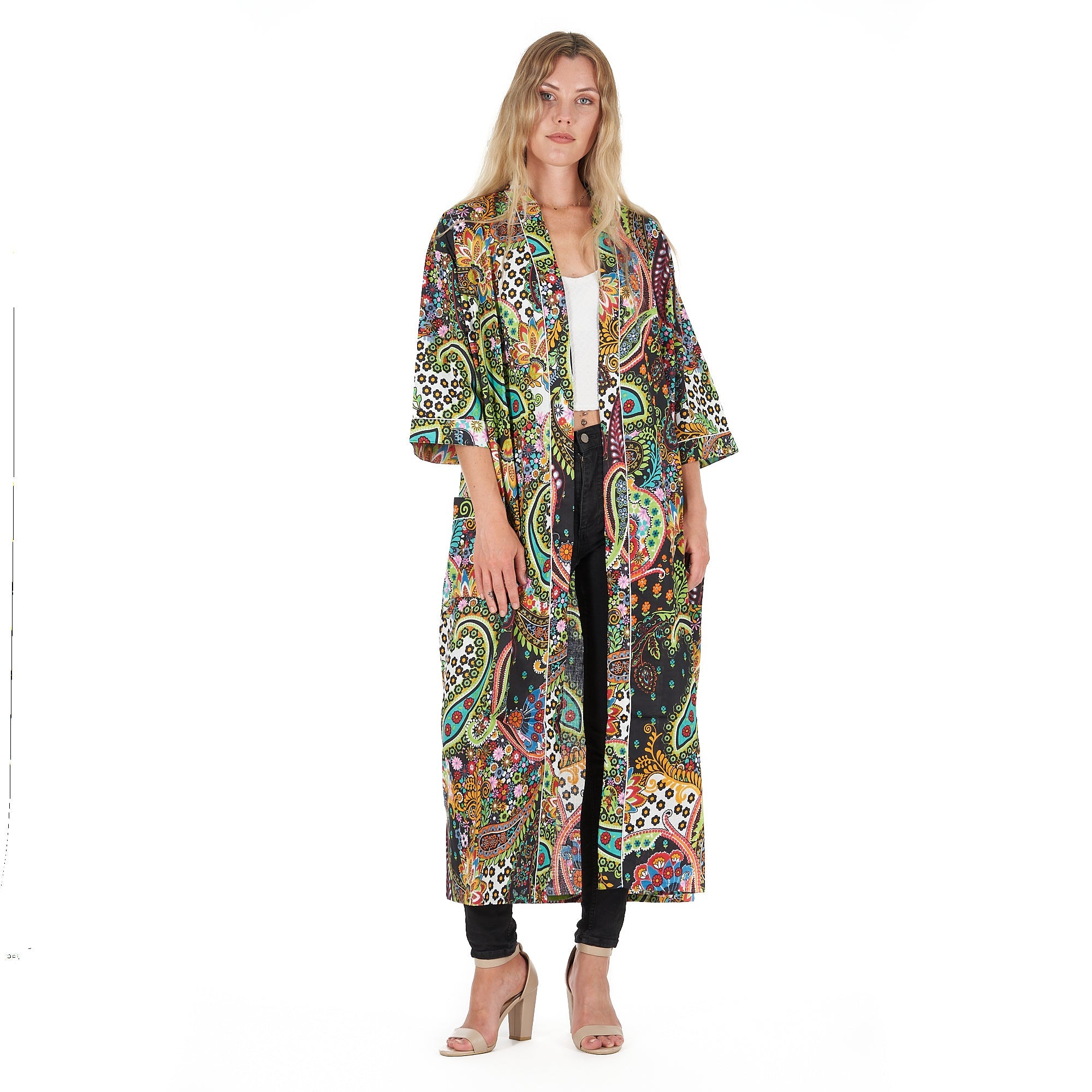 Ebony Escape Cotton Kimono Robe