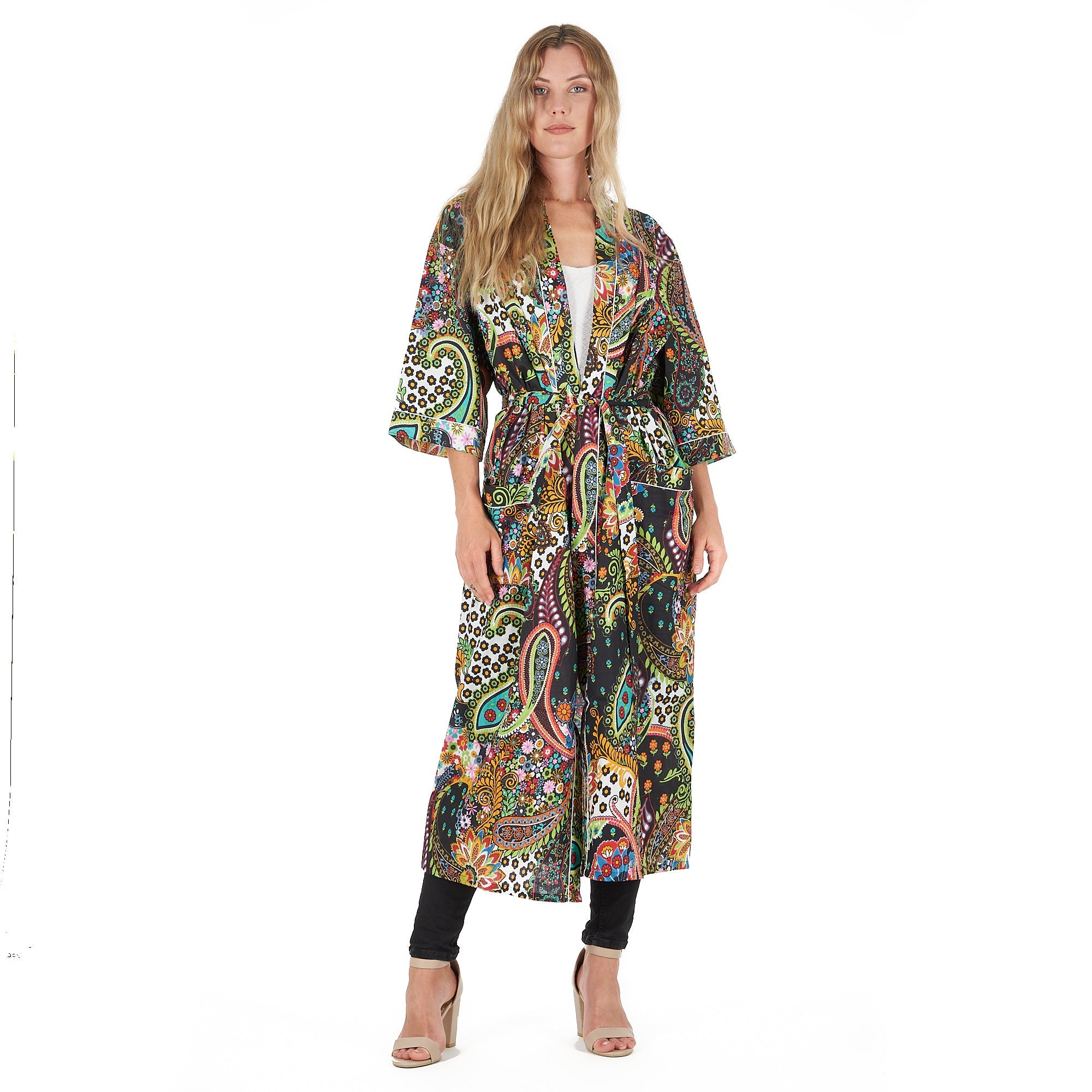 Ebony Escape Cotton Kimono Robe