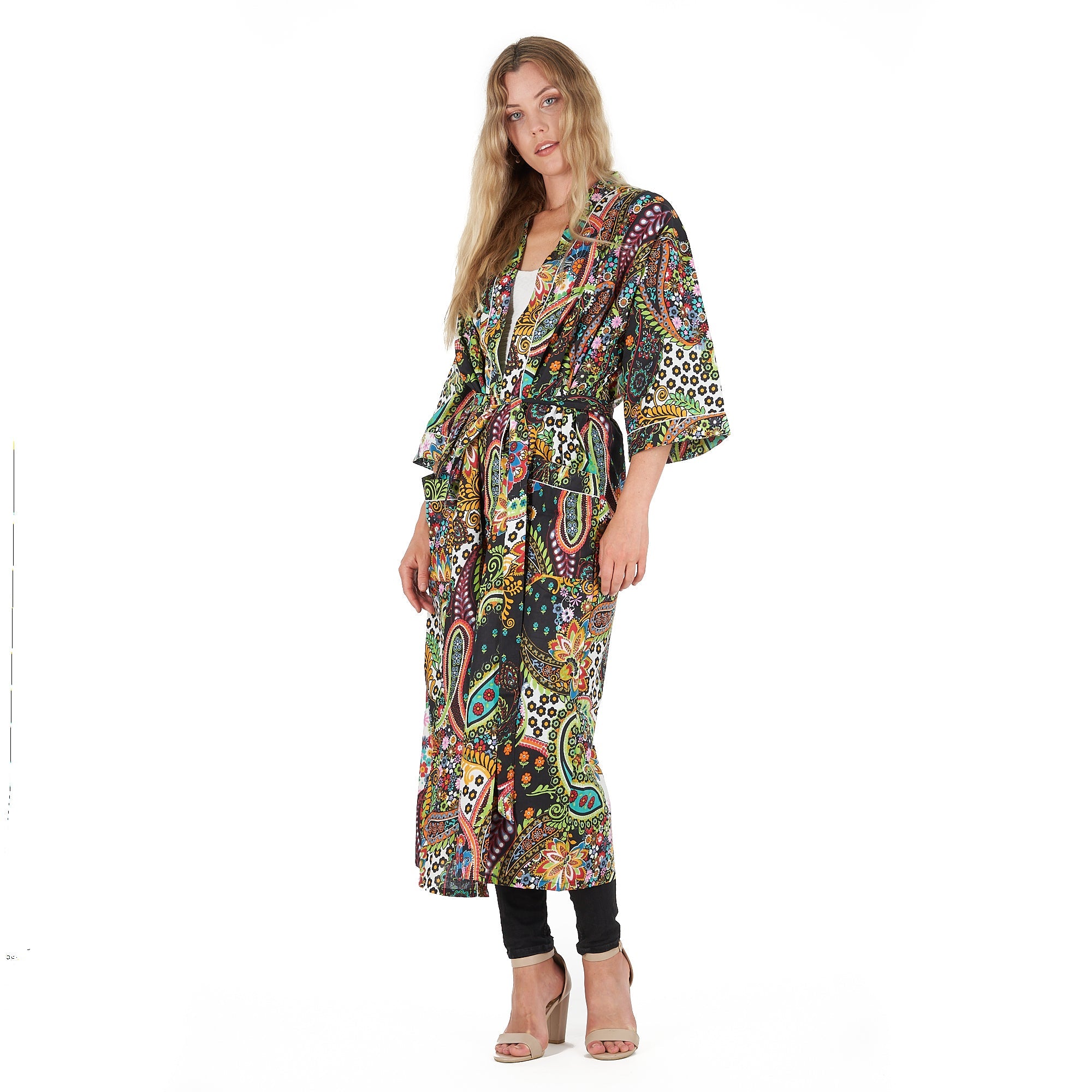 Ebony Escape Cotton Kimono Robe