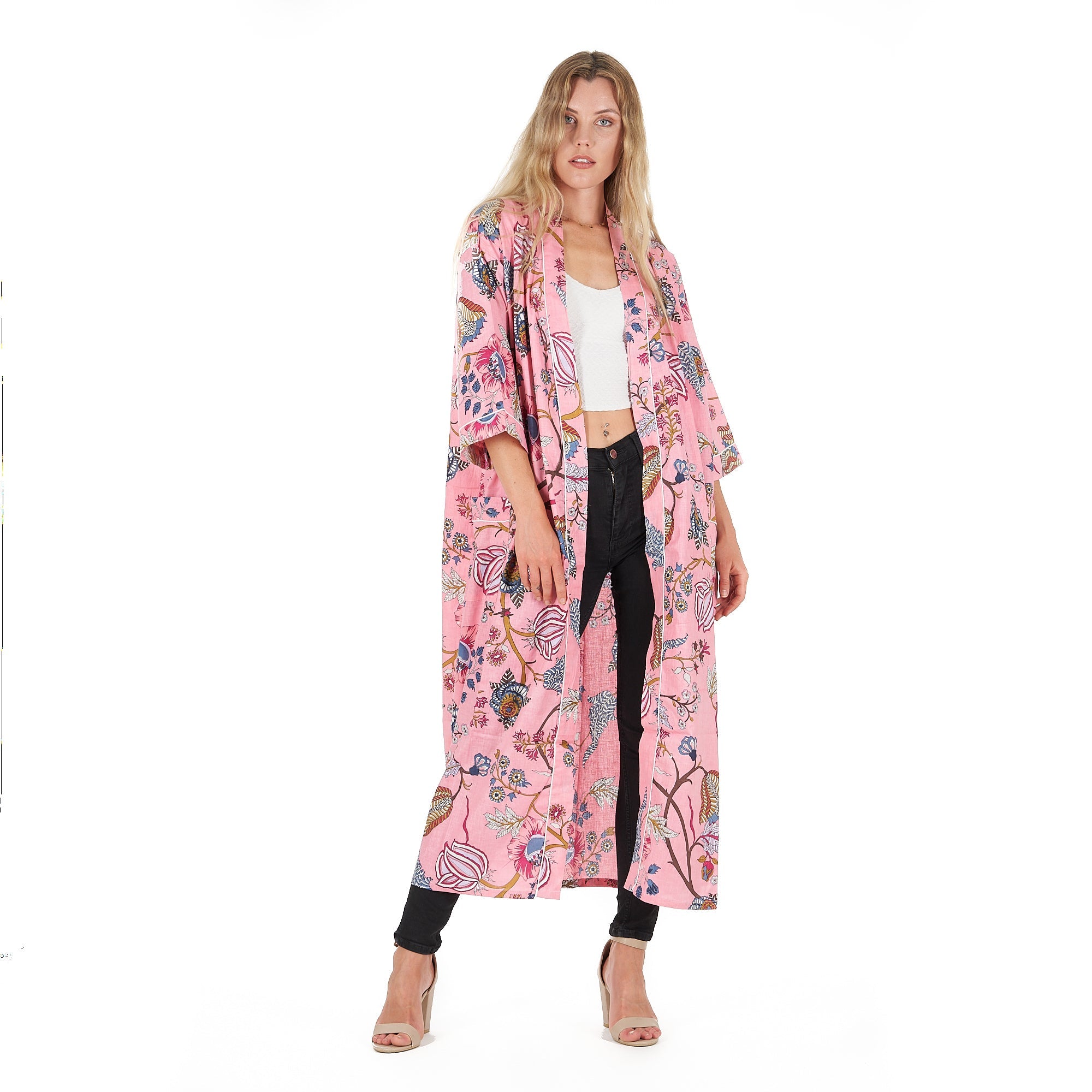 Blush Garden Bloom Valentine's Kimono Robe