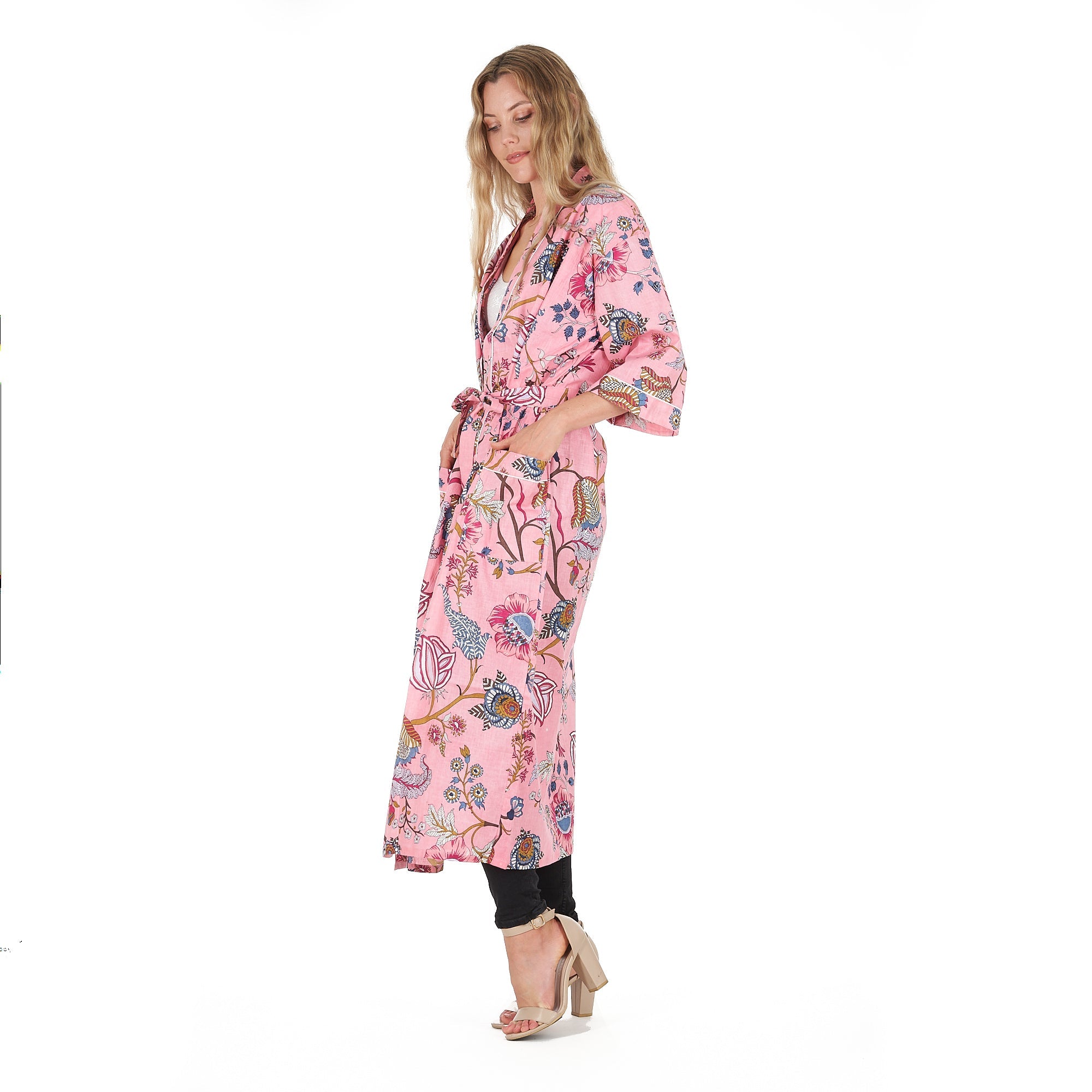 Blush Garden Bloom Valentine's Kimono Robe