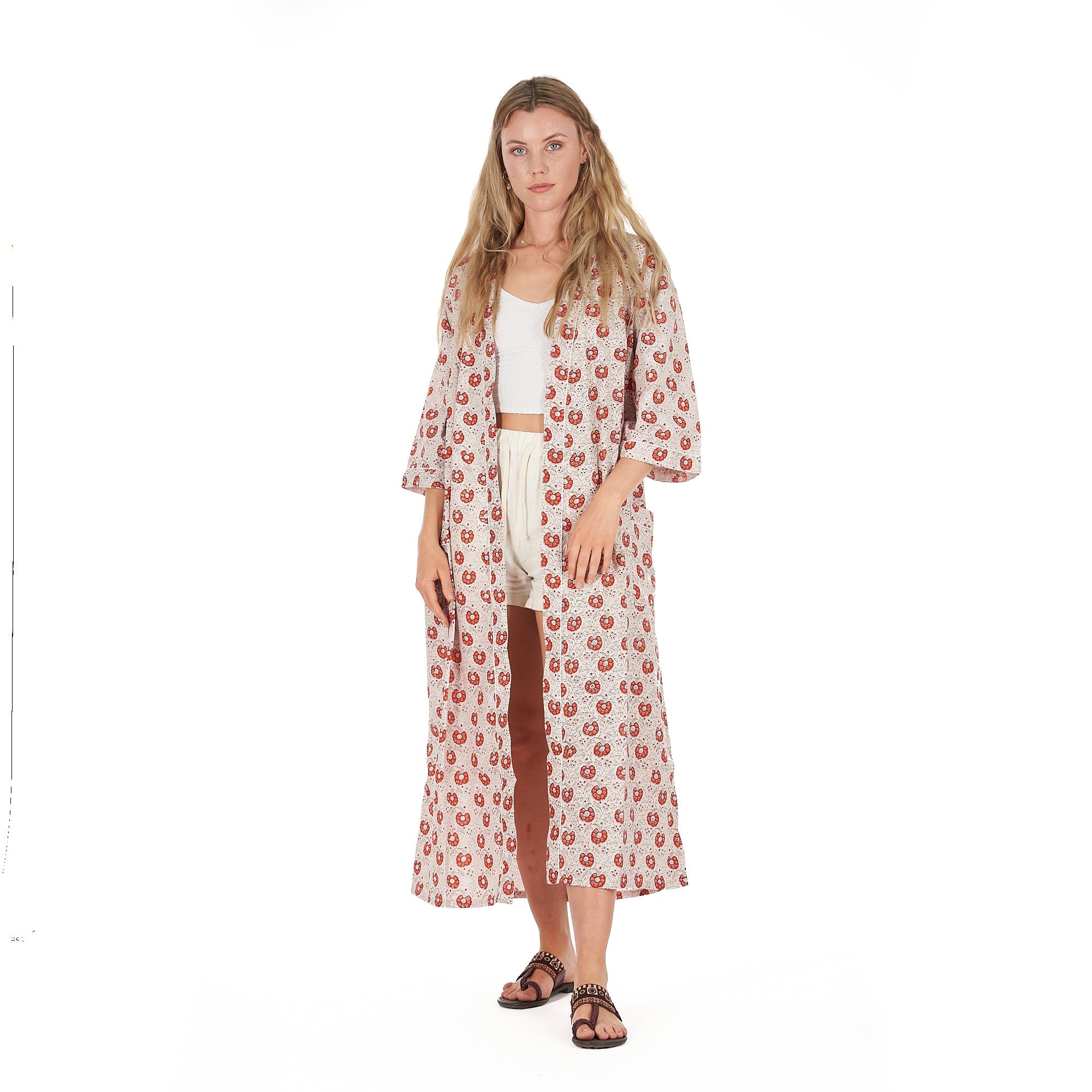 Summer Florals Cotton Kimono Robe