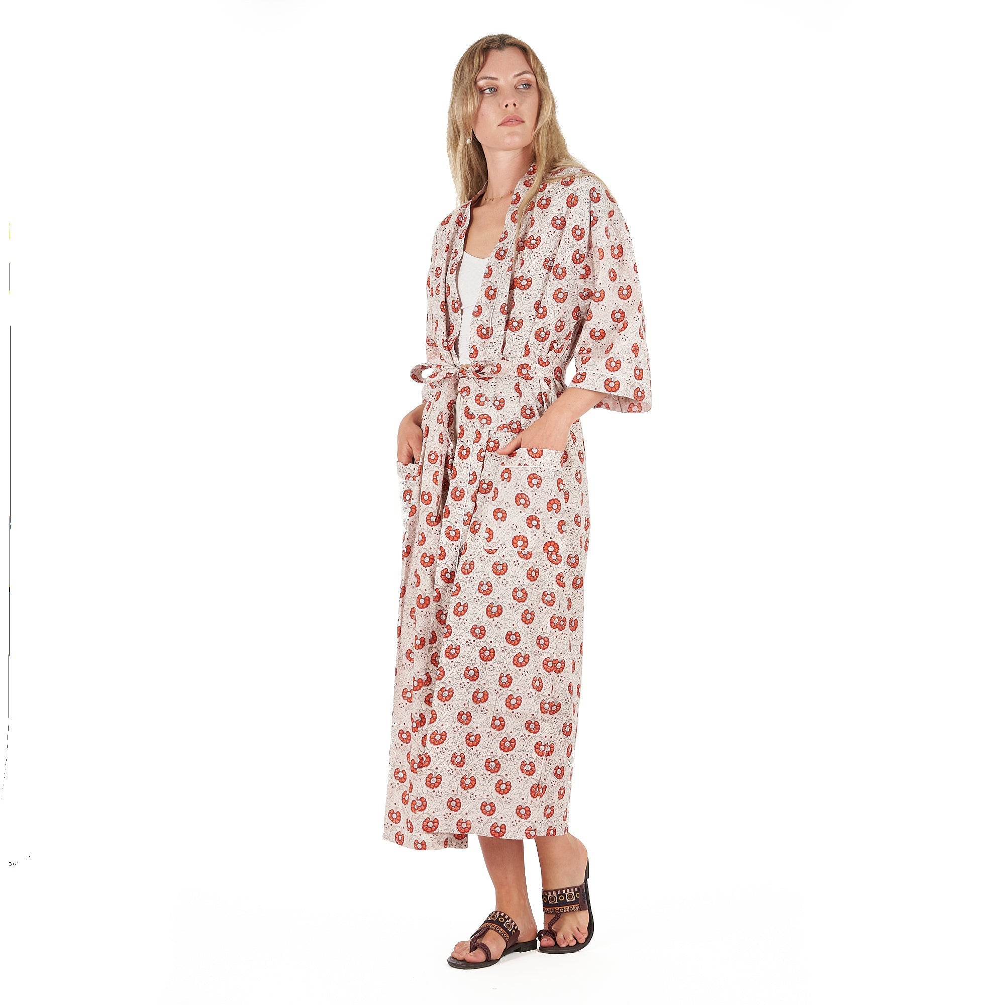 Summer Florals Cotton Kimono Robe