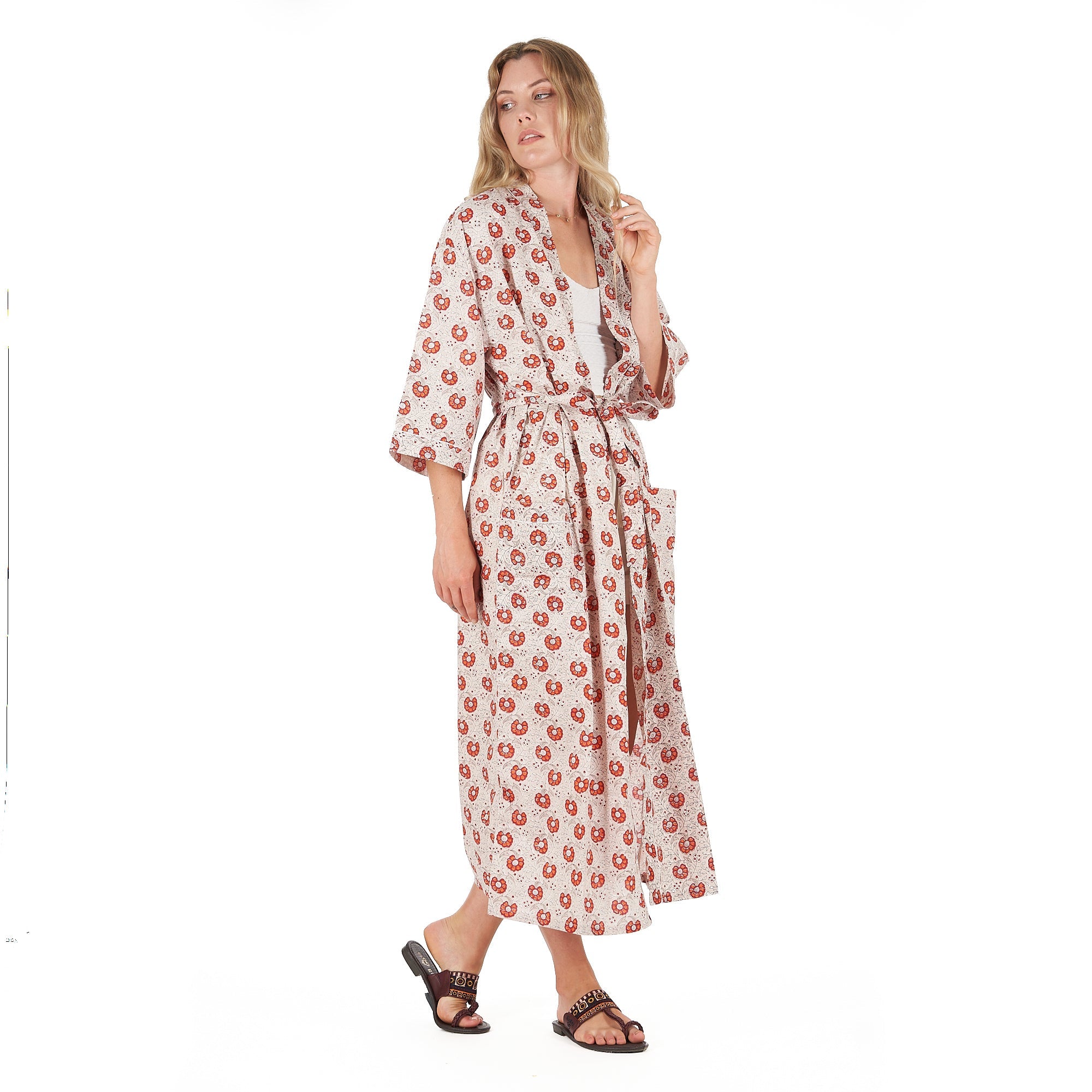 Summer Florals Cotton Kimono Robe