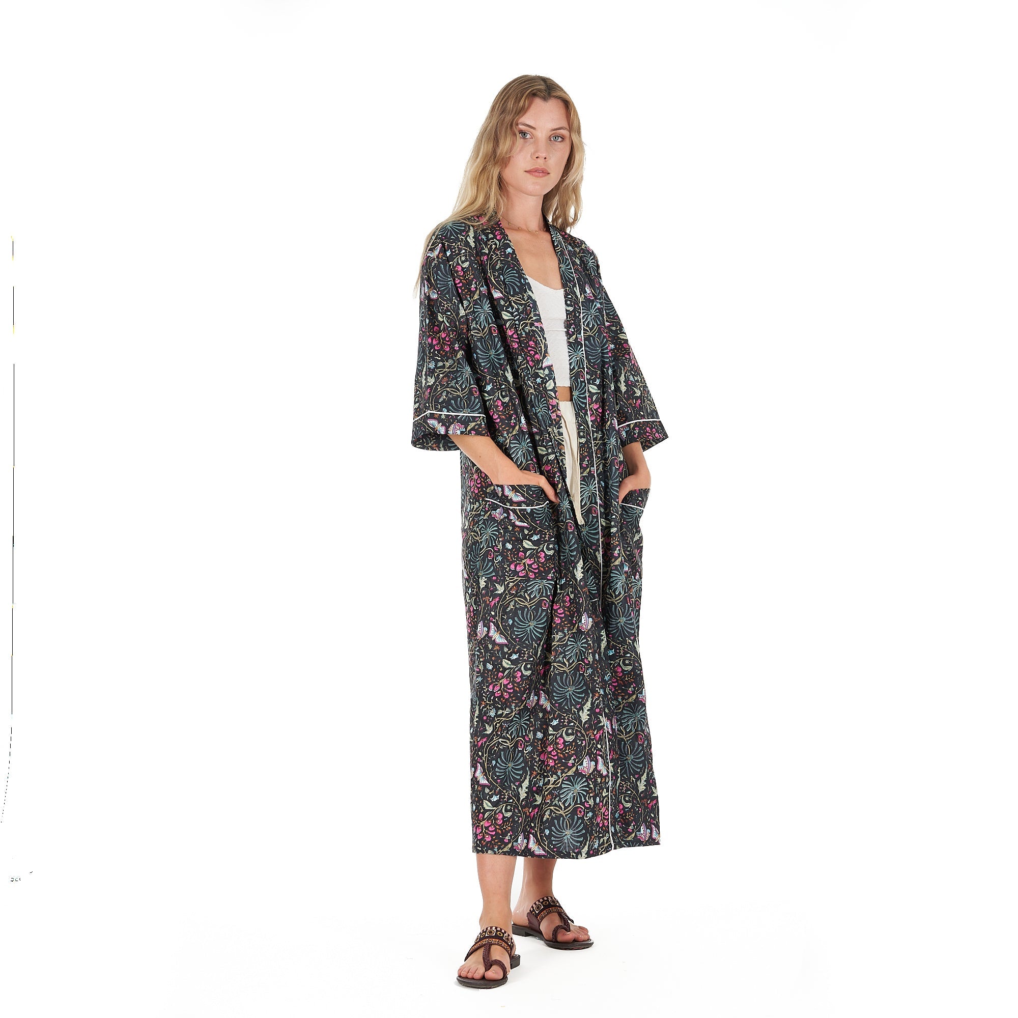 Evening Escape Cotton Kimono Robe