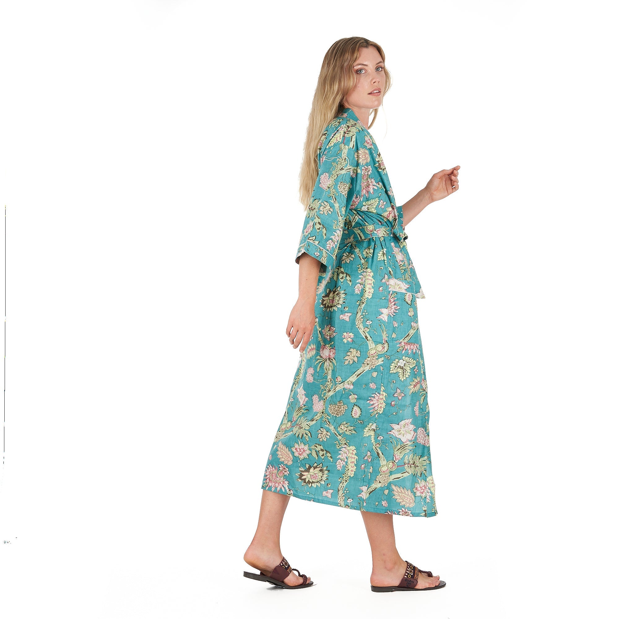 Coastal Cool Cotton Kimono Robe