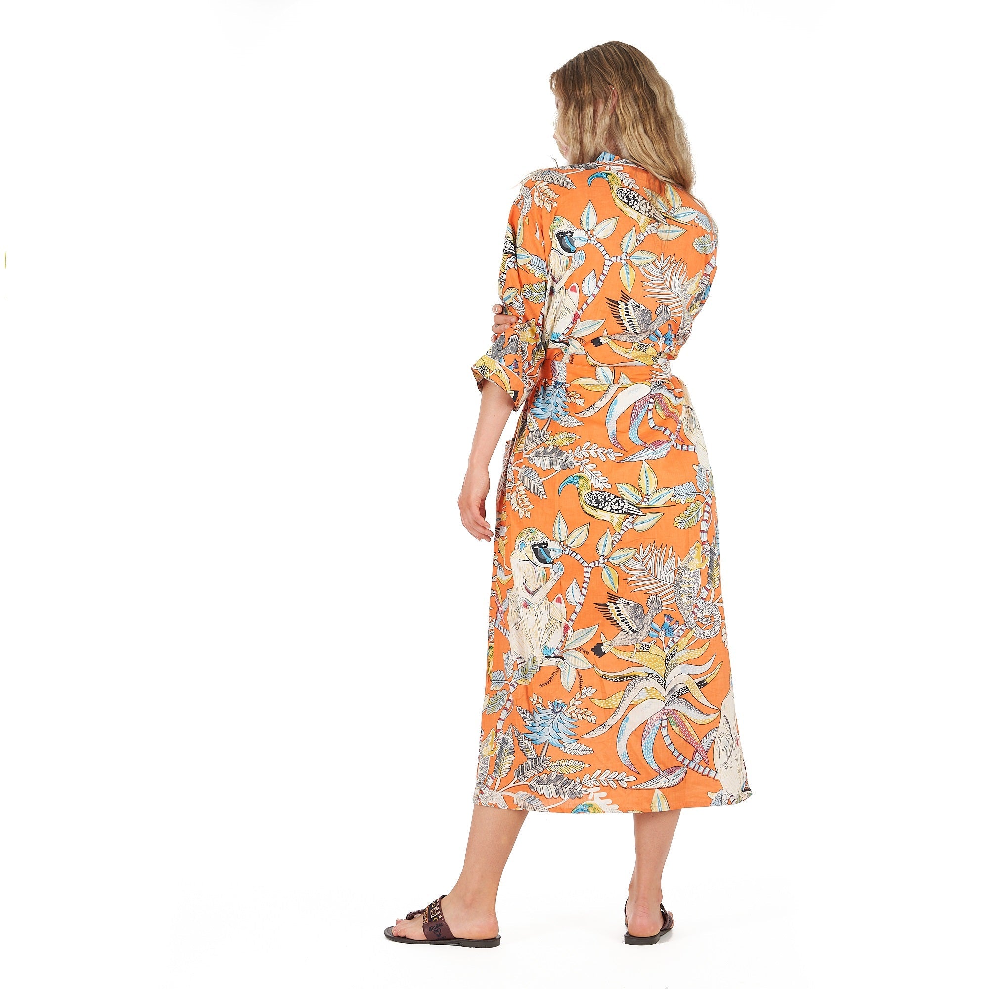 Paradise Petals Cotton Kimono Robe