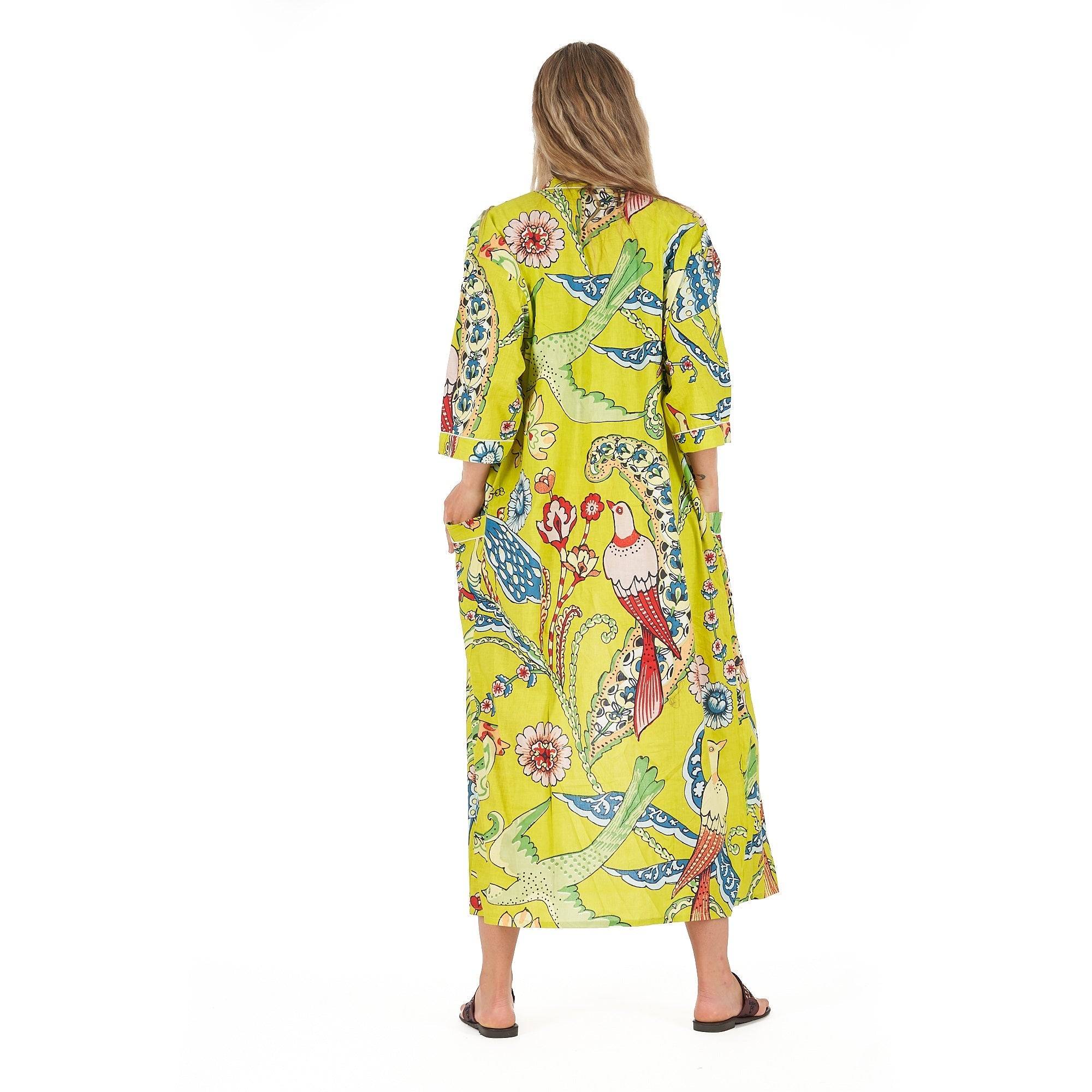 Vibrant Paradise Cotton Kimono Robe