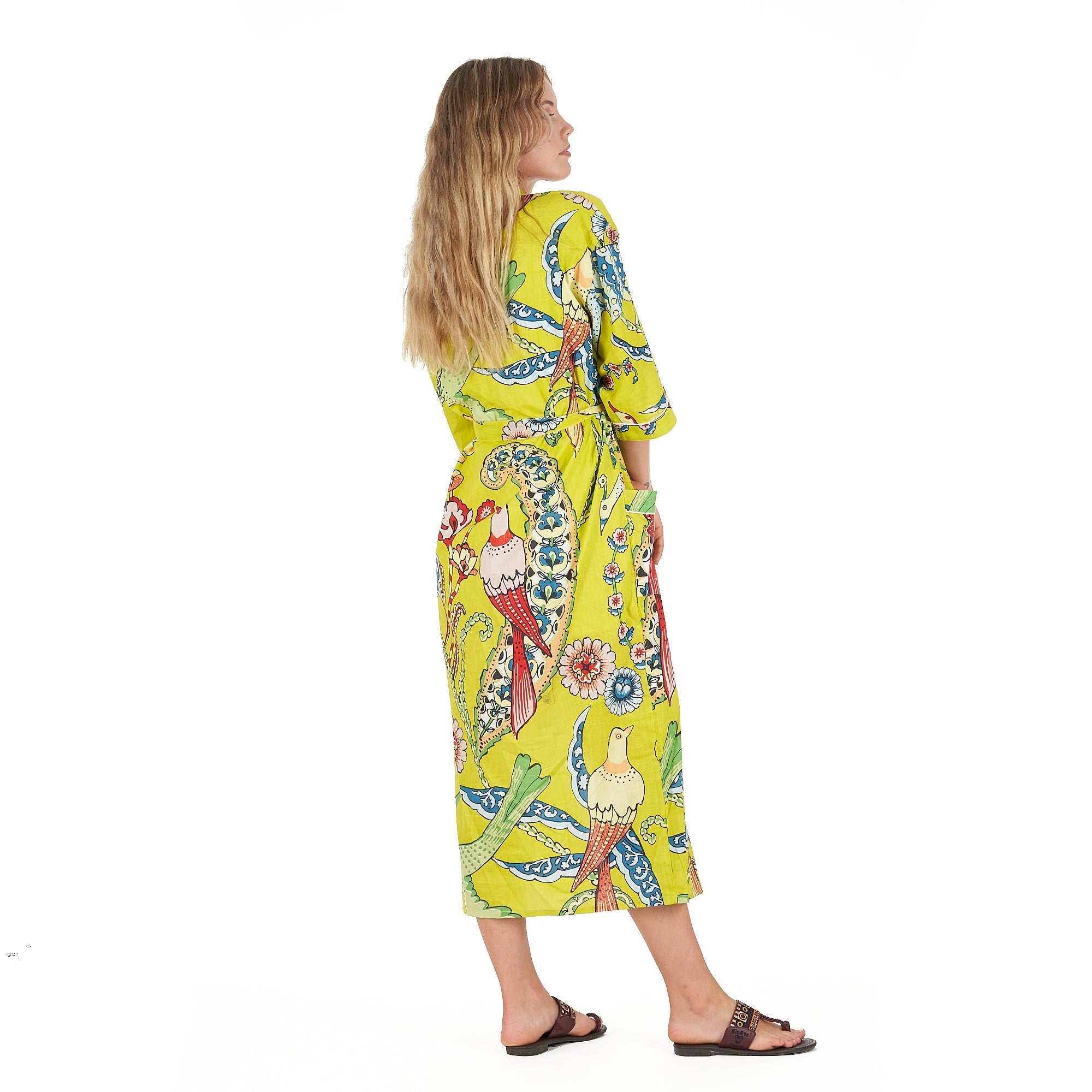 Vibrant Paradise Cotton Kimono Robe