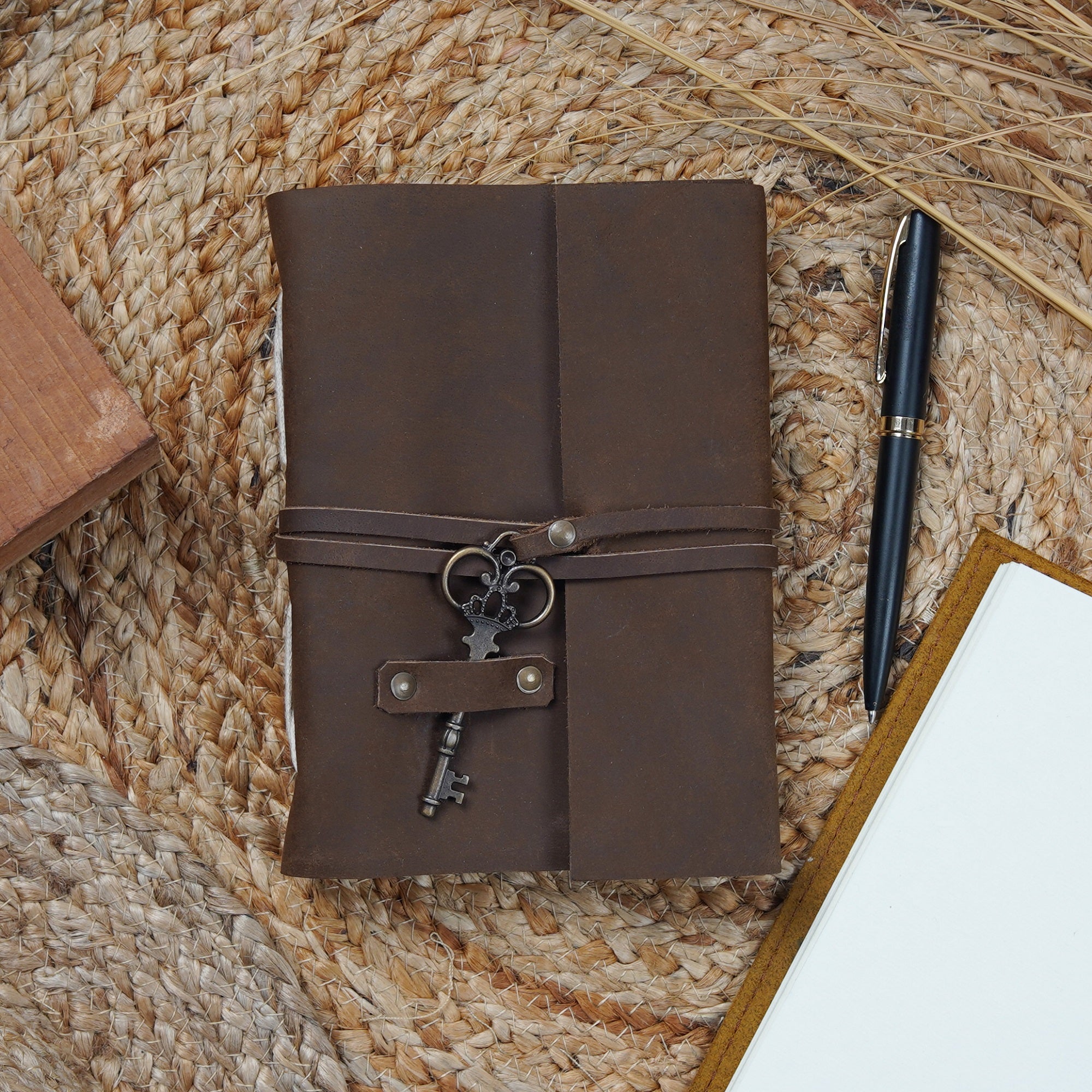 Key to Paradise Vintage Leather Journal