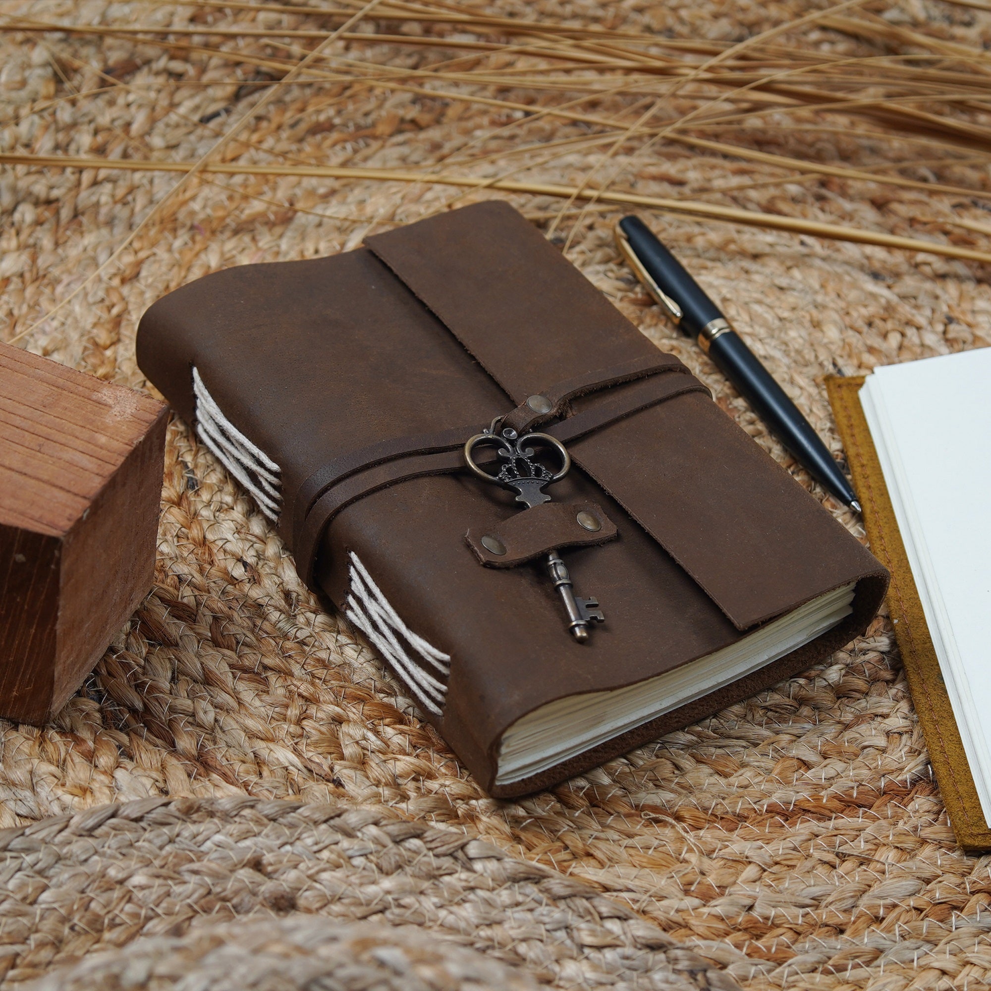 Key to Paradise Vintage Leather Journal