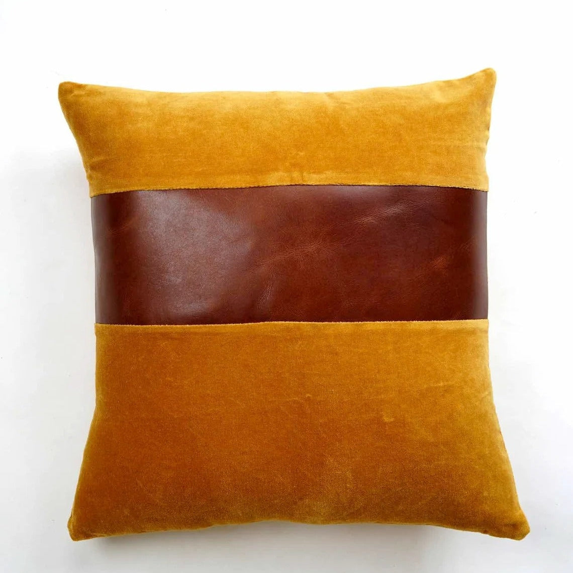 Tan Leather Cushion Cover - Vintage Mustard | Unique