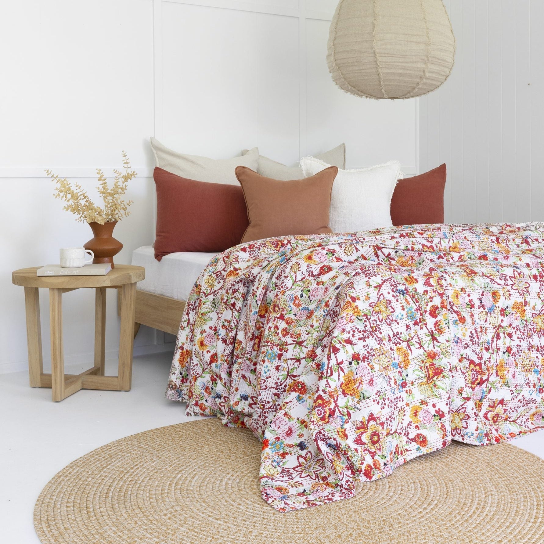 Arabella Kantha Quilt Blanket – Indian Bedspread