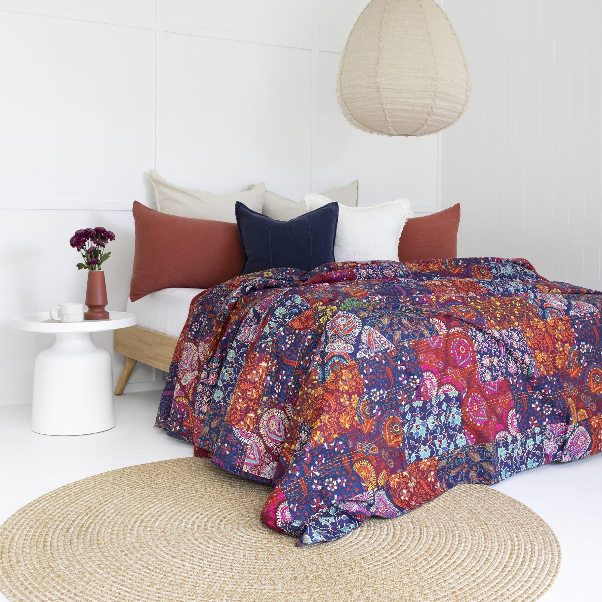 Cecilia Indian Kantha Quilt Throw – Bedspread Style