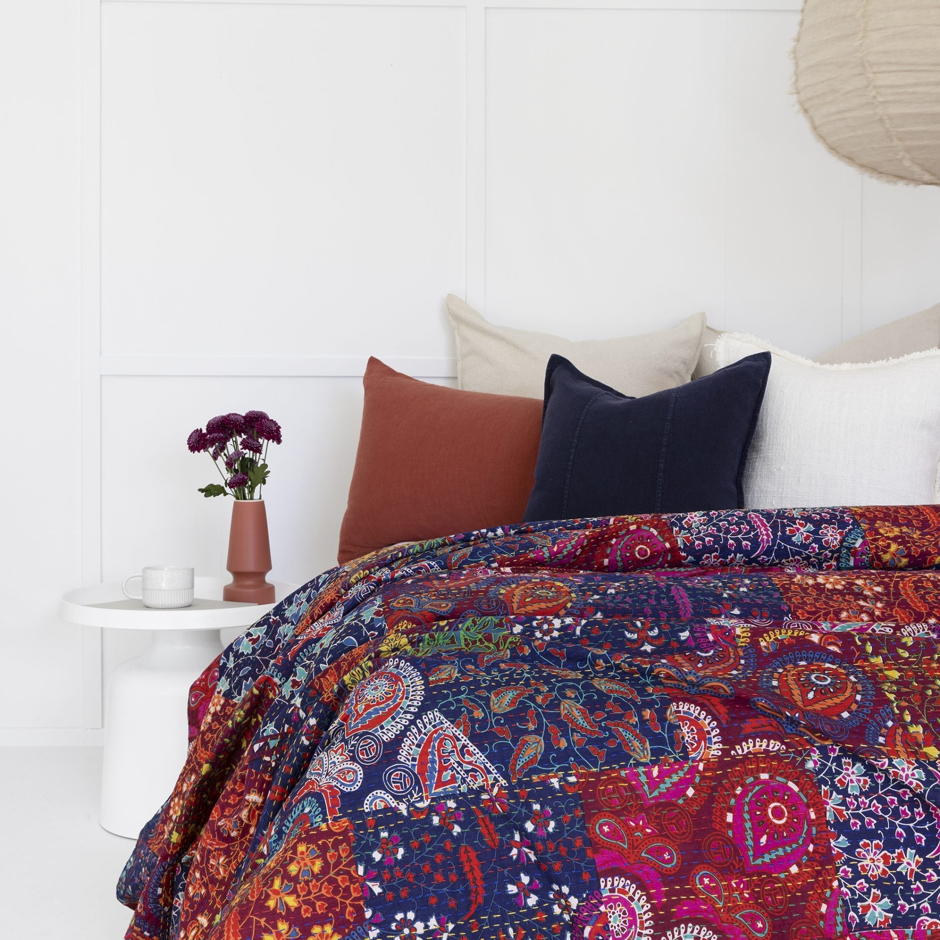 Cecilia Indian Kantha Quilt Throw – Bedspread Style