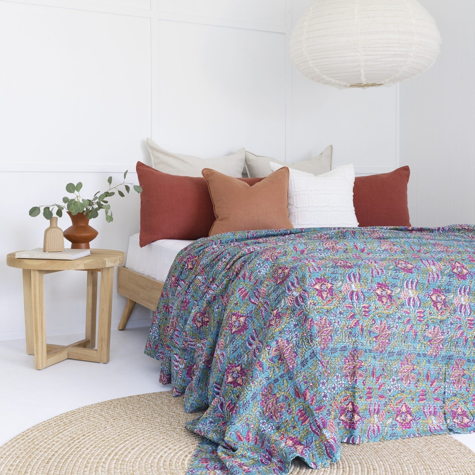 Earl Kantha Quilt Blanket - Indian Bedspread