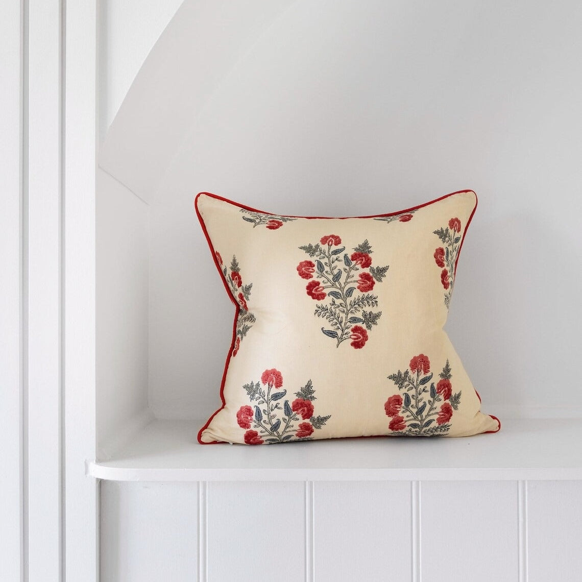 Frida Cushion Cover - White Garden Bloom | Boho Decor