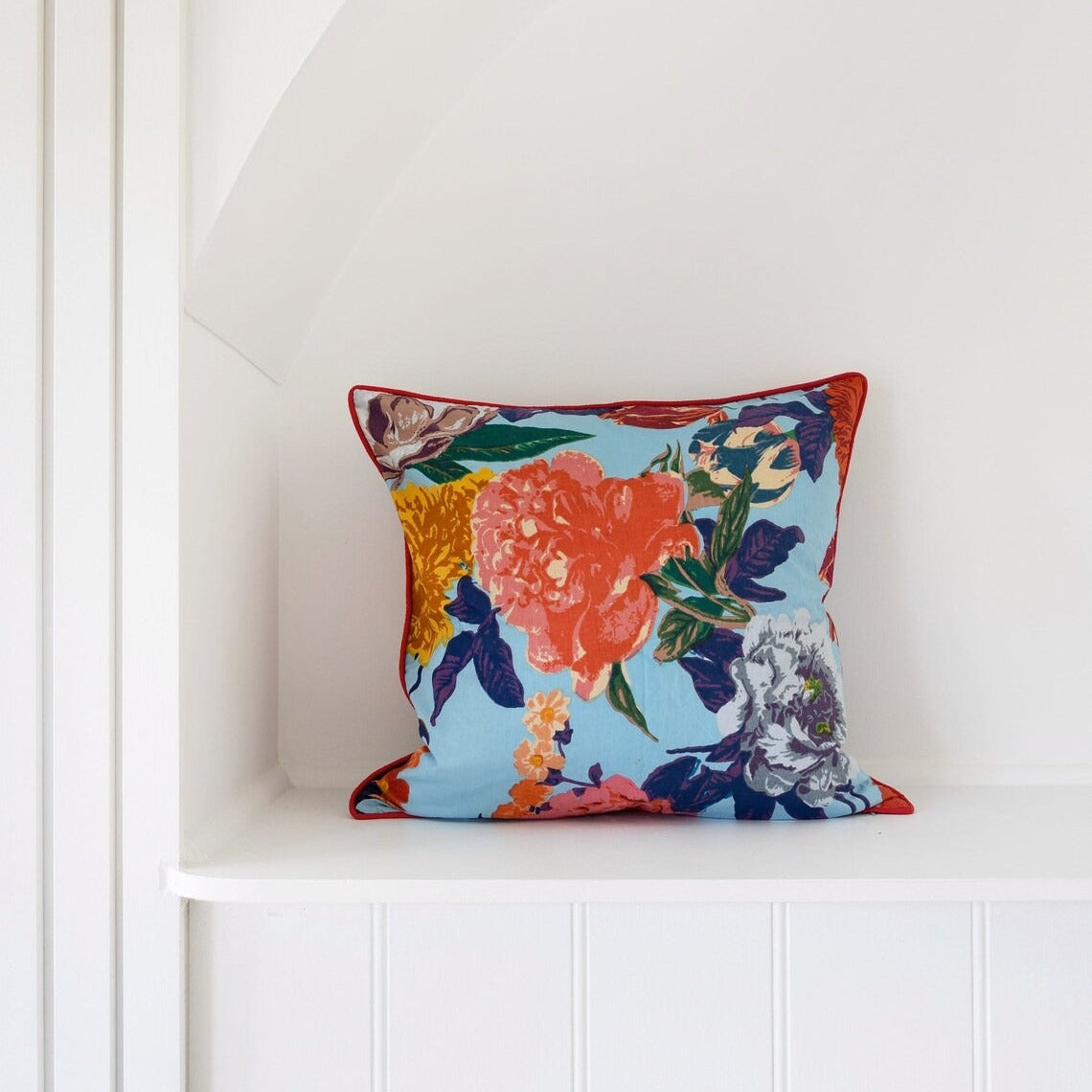 Frida Cushion Cover - Turquoise Anthro Floral | Mexican