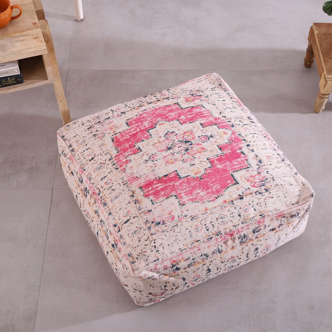 Moroccan Ottoman Cushion Cover, Pouf, Footstool - Grand Delight | Moroccan Decor