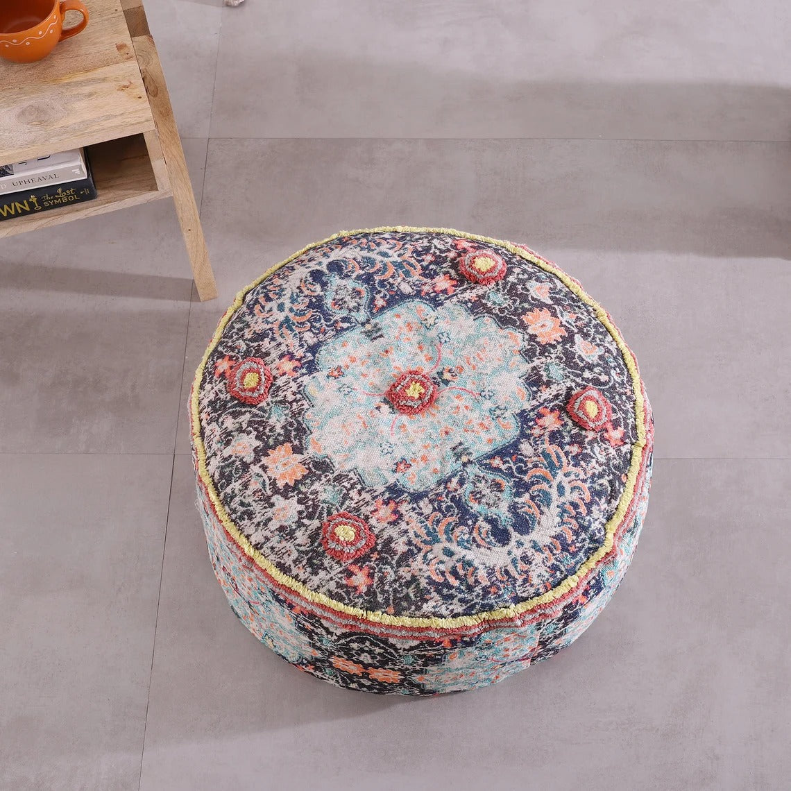 Ottoman Pouf - Round Footstool | Moroccan Style