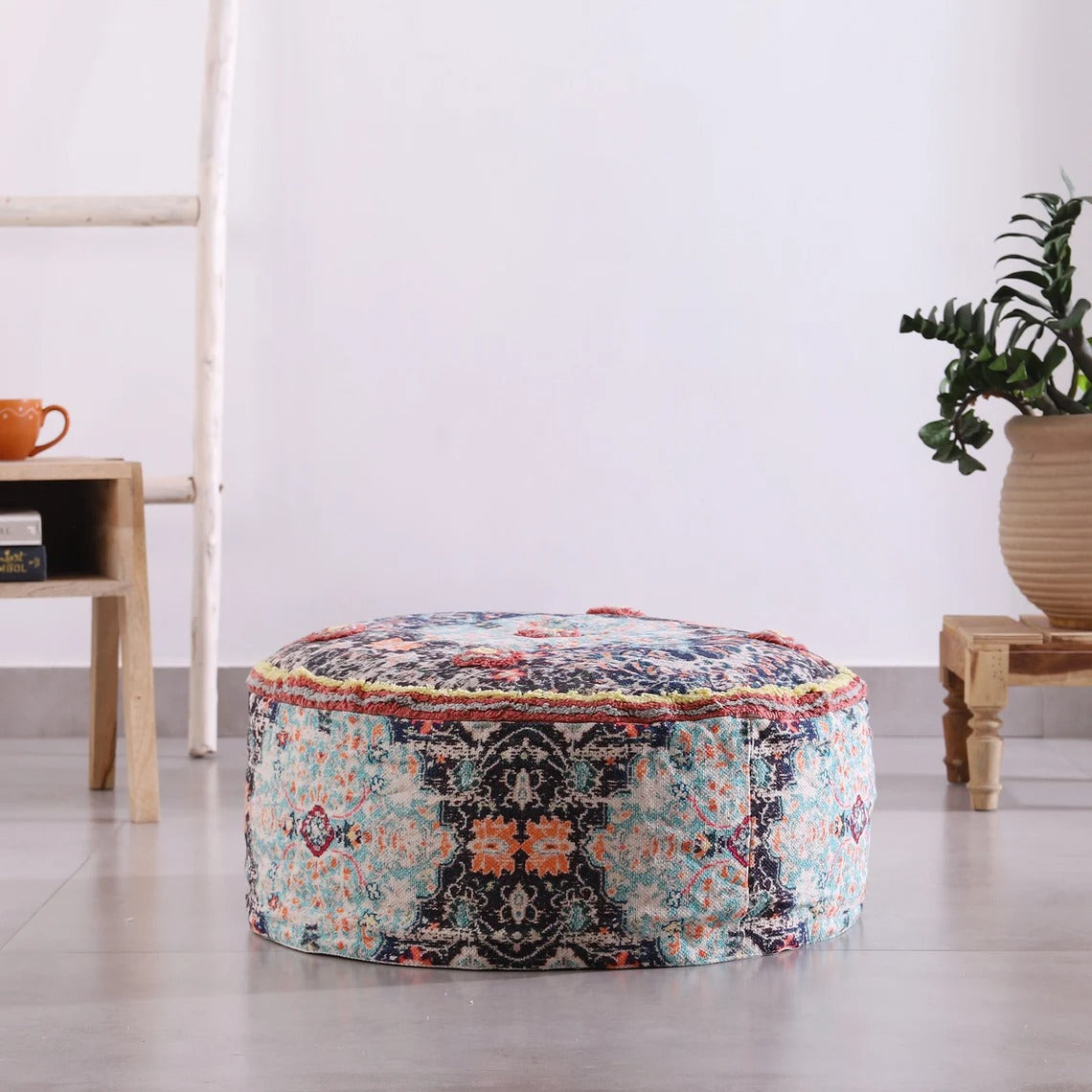 Ottoman Pouf - Round Footstool | Moroccan Style