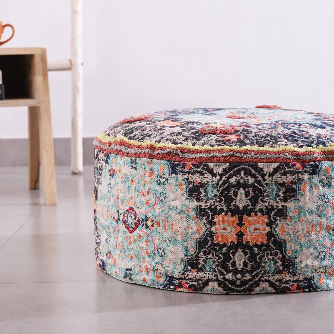 Ottoman Pouf - Round Footstool | Moroccan Style