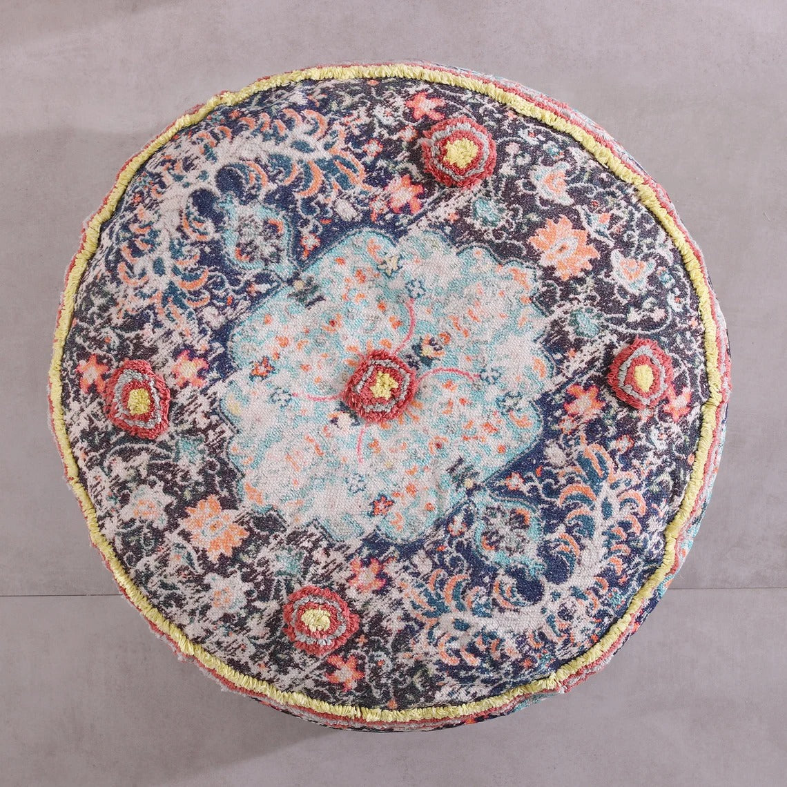 Ottoman Pouf - Round Footstool | Moroccan Style