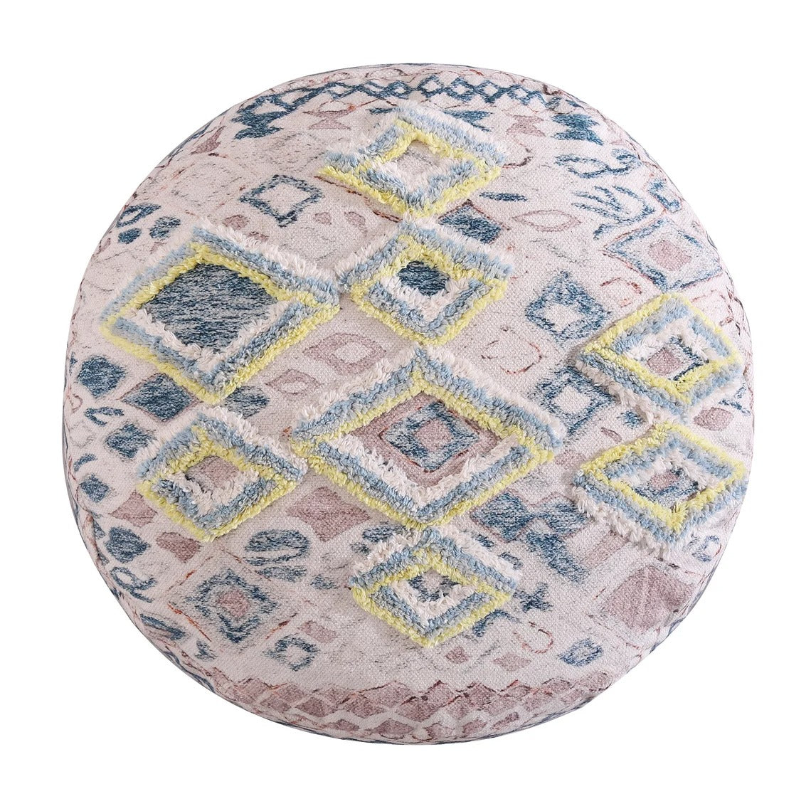 Ottoman Pouf - Pale Circle | Moroccan Decor