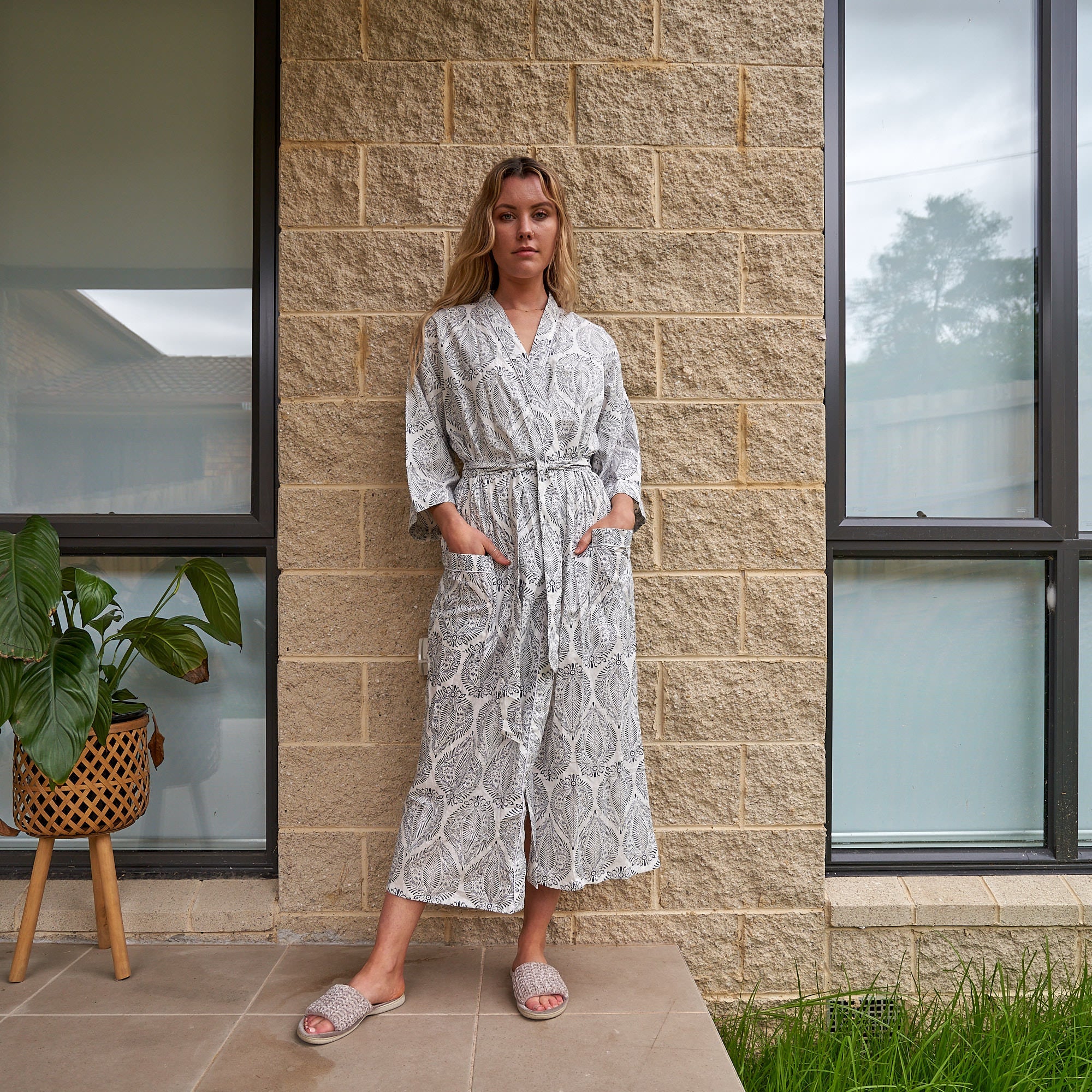 Island Breeze 100% Cotton Kimono Robe