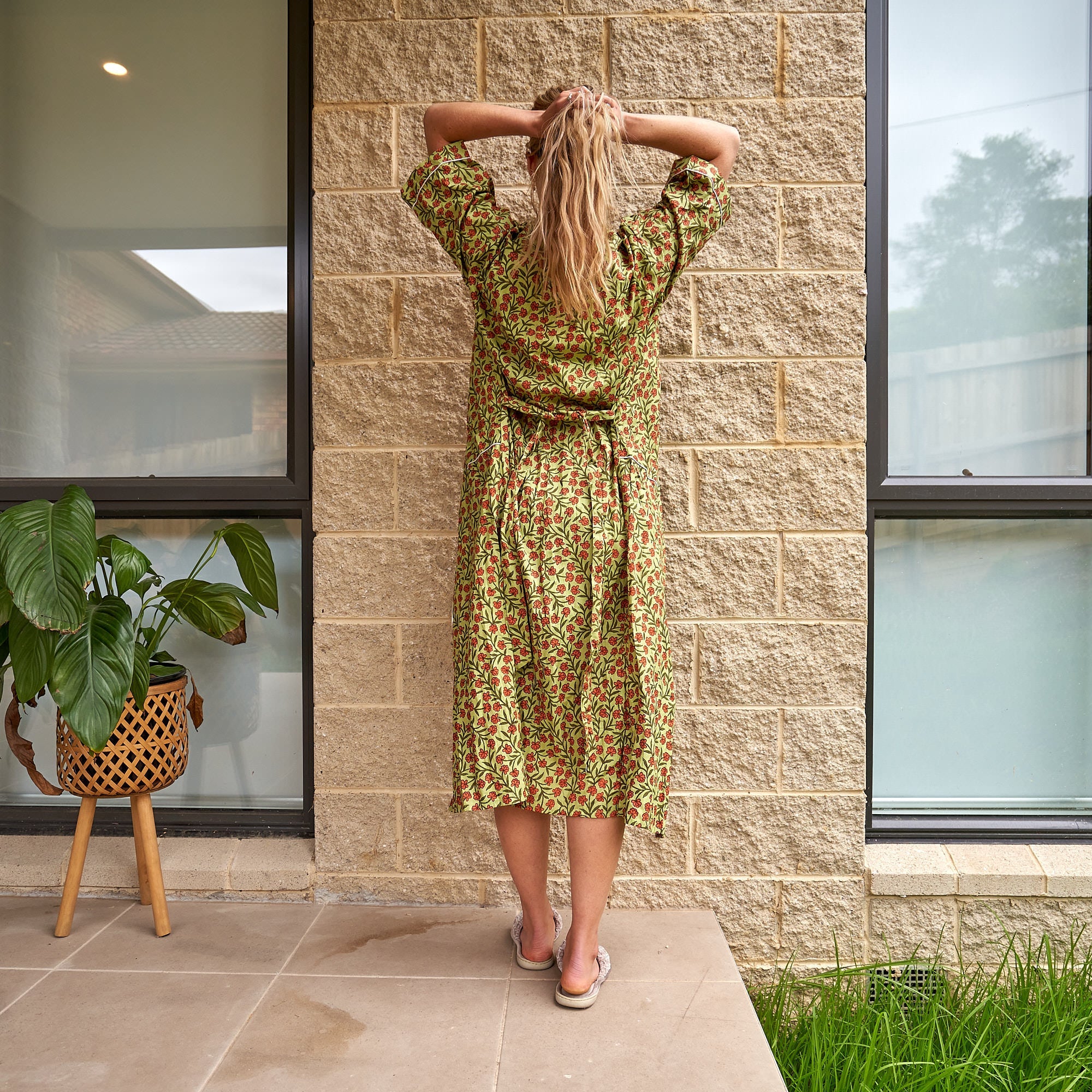 Delicate Floral Dreams Cotton Kimono Robe