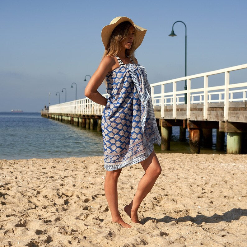 Ocean Hues' 100% Cotton Sarong | Ocean Inspired