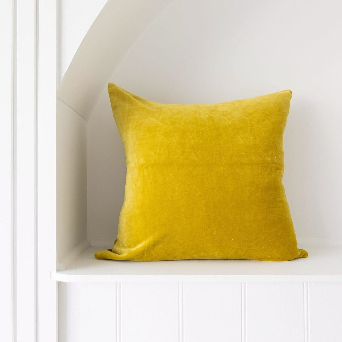 Luxury Velvet Cushion Cover - Yellow | Bright & Bold