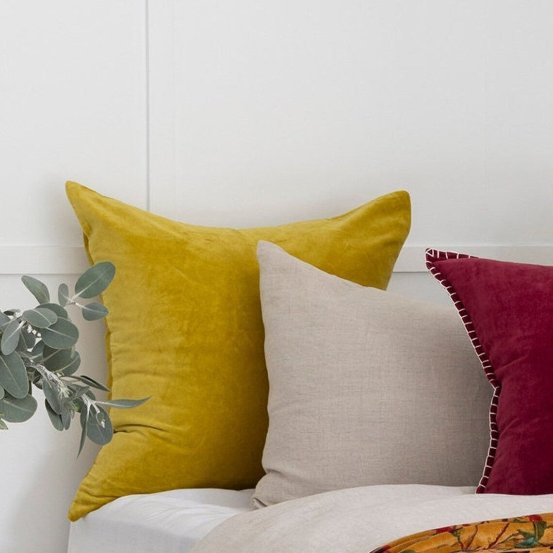 Luxury Velvet Cushion Cover - Yellow | Bright & Bold