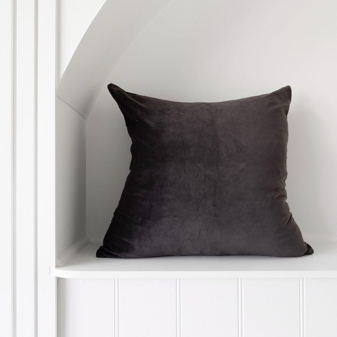 Luxury Velvet Cushion Cover - Charcoal | Modern Style