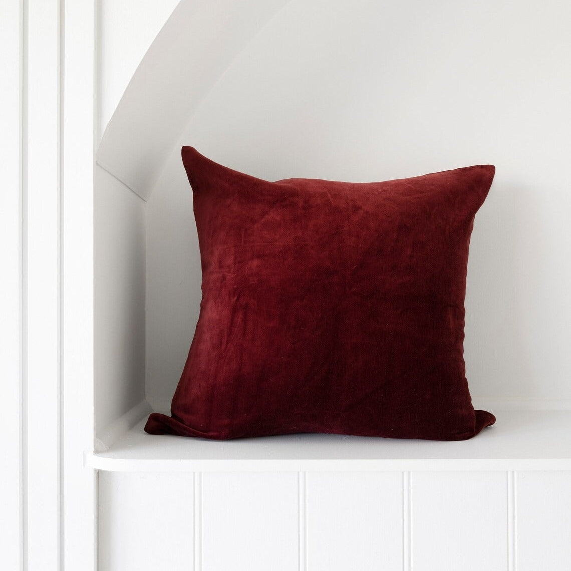 Luxury Velvet Cushion Cover - Dark Red | Elegant Decor